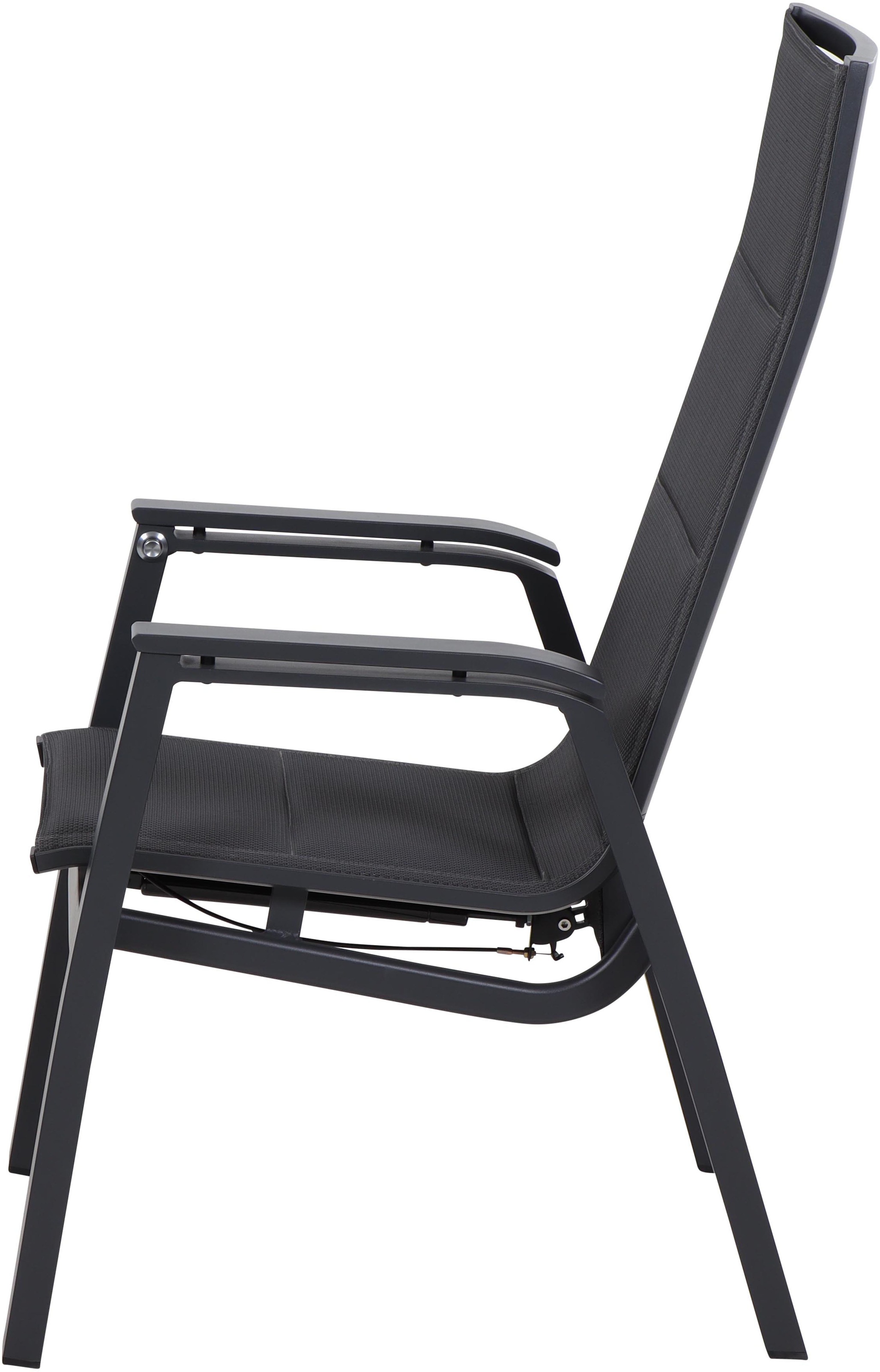 Siena Garden Gartensessel »MILANO Relax Move Sessel« Gestell aus Aluminium matt anthrazit, Bezug padded dunkelgrau