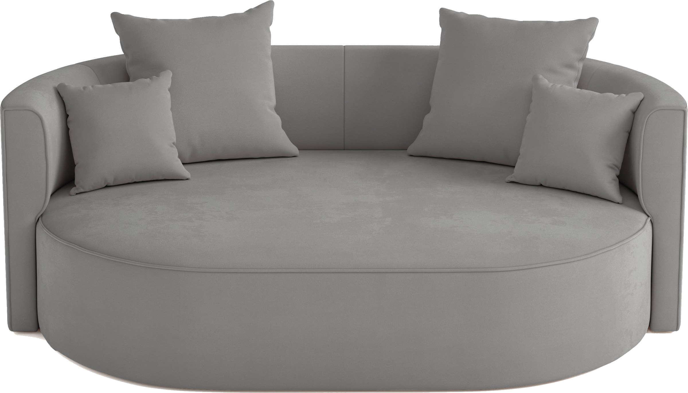 LeGer Home by Lena Gercke 2,5-Sitzer »ISALIE, rundes Loungesofa, mit Kissen, perfekt gepolstert«, moderne Stoffe, mit 4 Zierkissen, extra große Sitzfläche