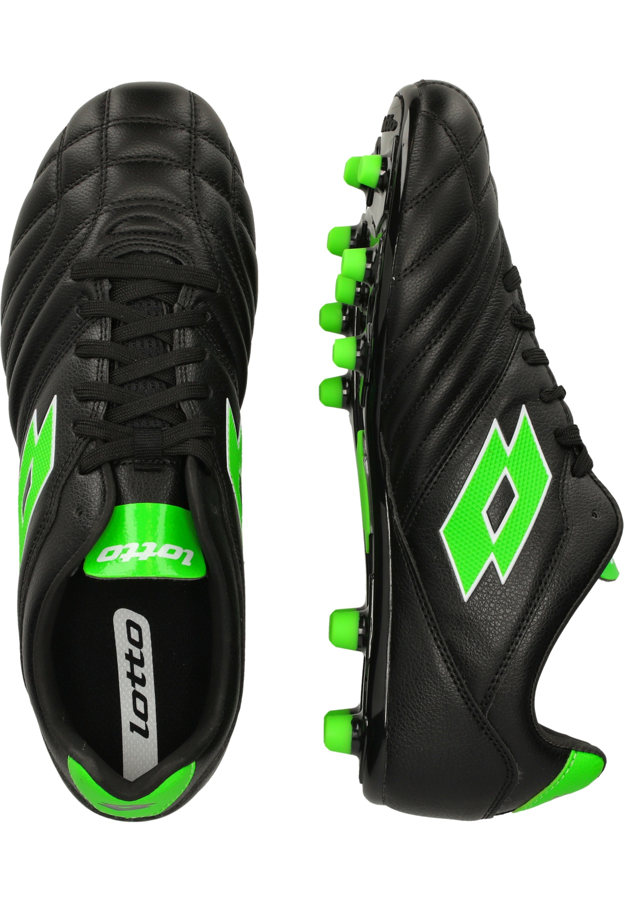 Lotto Stadio 300 III Chaussure de Football Noir/Vert 40,5 3