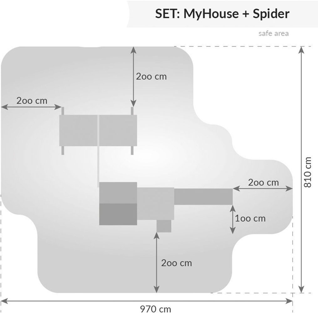 FUNGOO Spielturm »My HOUSE Spider+«, mit Schaukel & Rutsche, Klettererweiterung, Spielhaus, Sandkasten