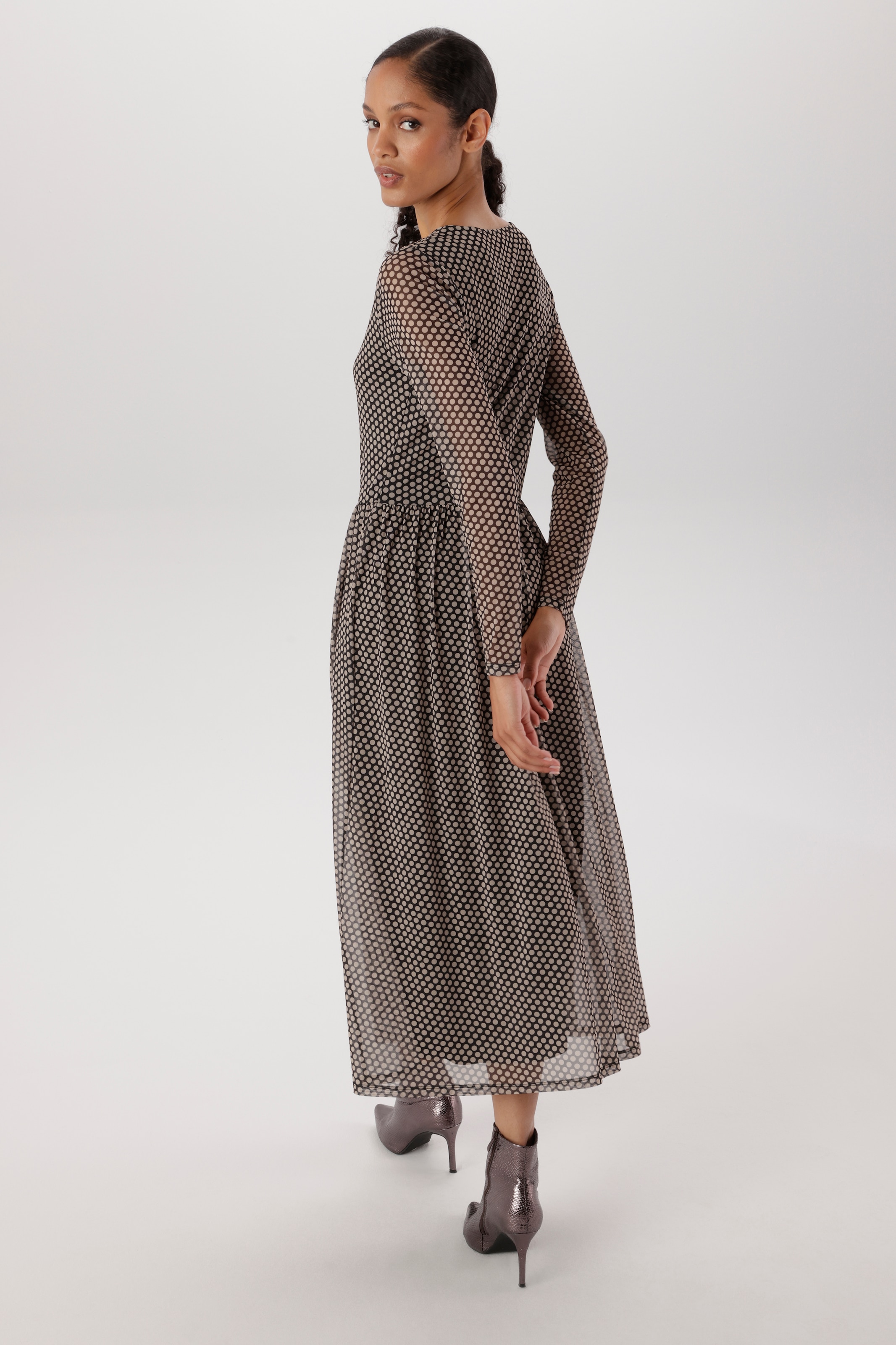 Aniston SELECTED Midikleid in Mesh-Qualität und Gummizug in der Taille - NEUE KOLLEKTION