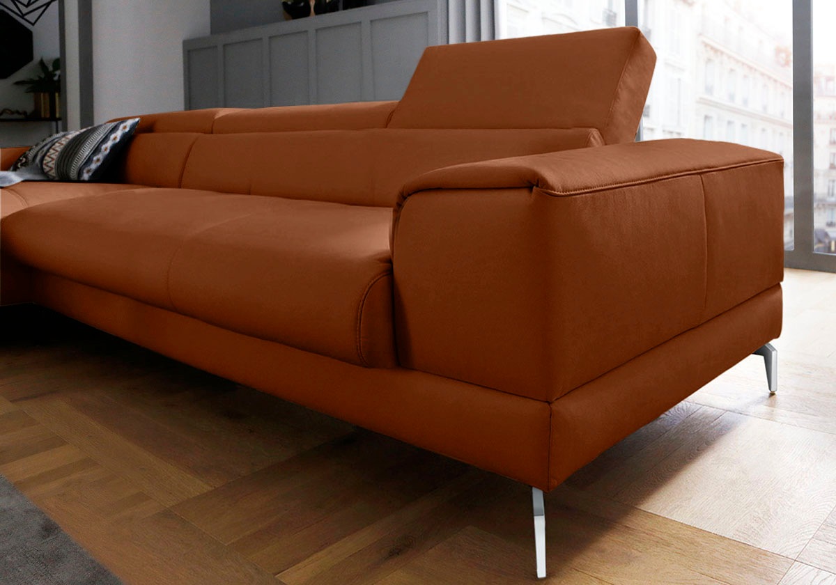 Thumbnail - W.SCHILLIG Ecksofa "piedroo, Designsofa mit tollem Sitzkomfort, elegant und bequem, L-Form", Kopfteilverstellung, wahlwe...