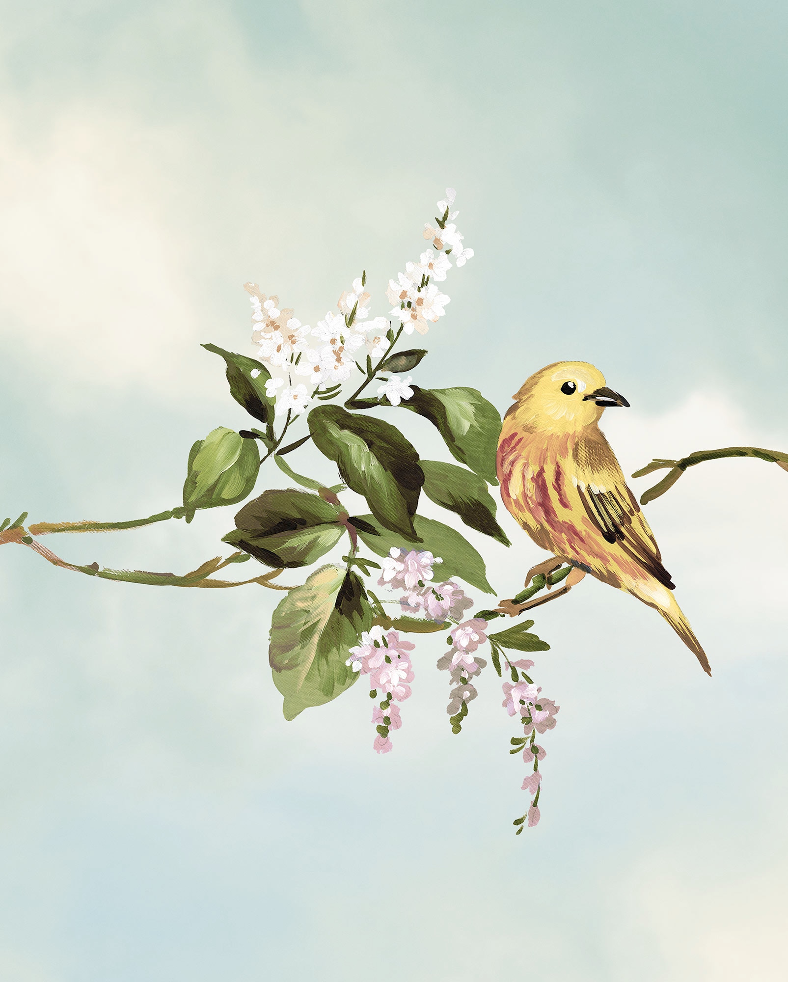 Komar Bild "Gazouillis des Oiseaux" Natur 1 Stk. tlg. Wandbild zur Dekorati günstig online kaufen