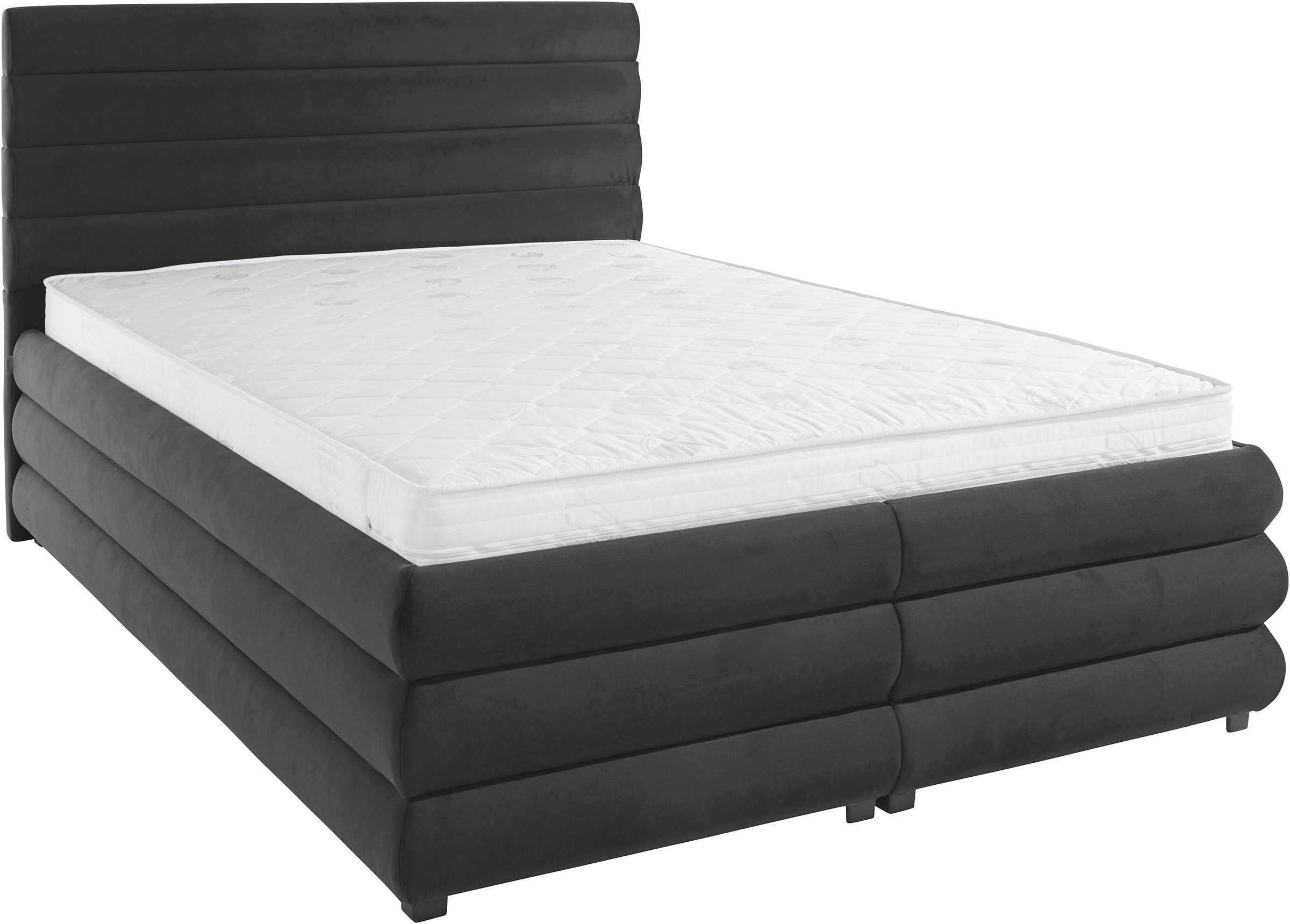 Polsterbett "Maylis", grau (anthrazit), B:152cm L:211cm, 100% Polyester, LEGER HOME BY LENA GERCKE, Betten, Polsterbett ohne Bettkasten Polsterbett, wahlweise mit und ohne Matratze und Lattenrost, auch in 200cm Breite 3