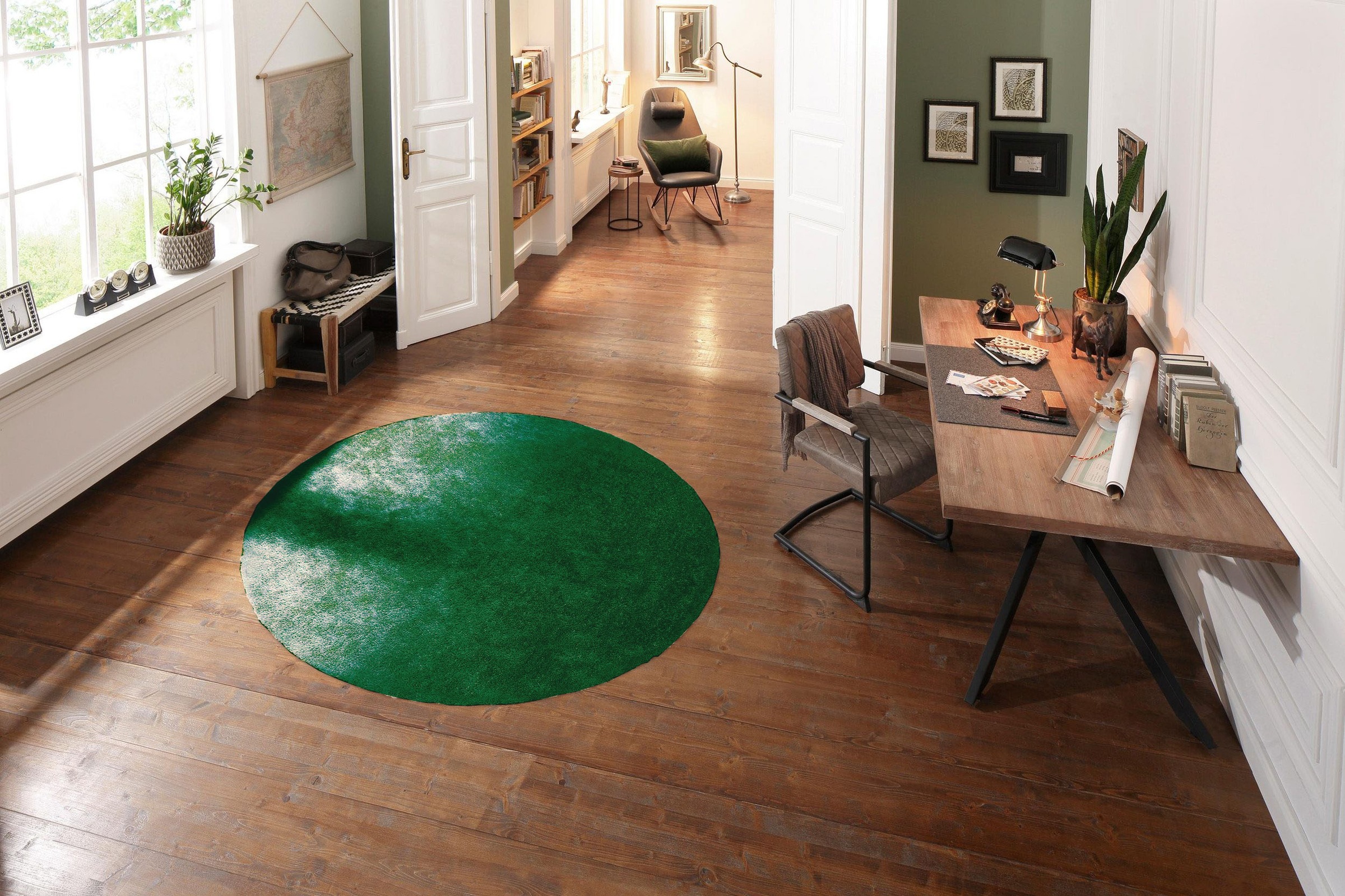 Bruno Banani Hochflor-Teppich »Dana Teppich, Kundenliebling«, rund, 30 mm Höhe, unifarben, Mikrofaser Teppiche, Wohnzimmer, Schlafzimmer, Esszimmer