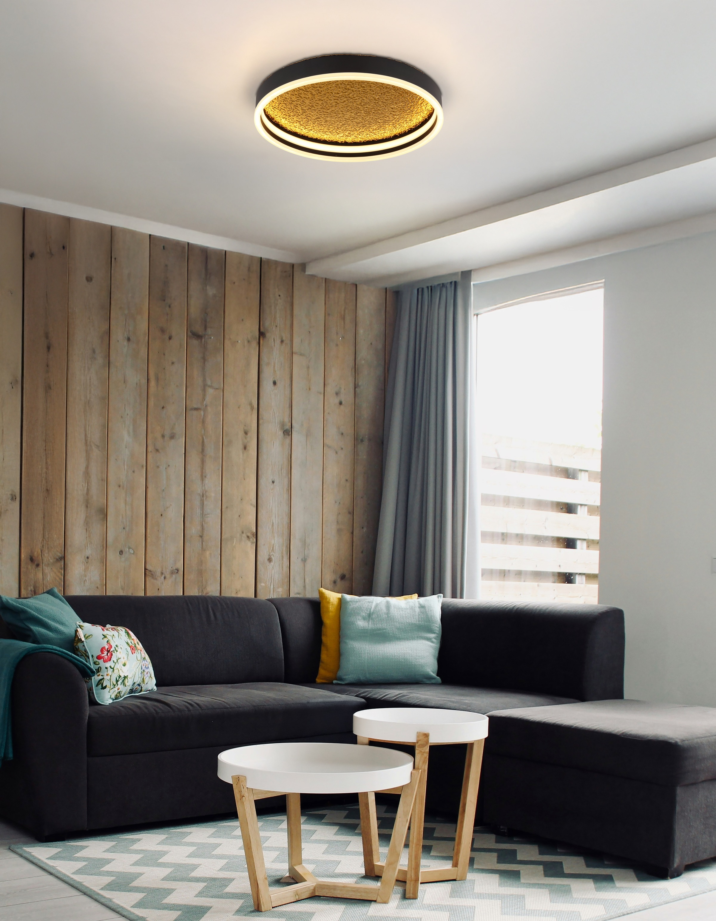 GLOBO LIGHTING Deckenleuchte »HEDI« LED-Modul 1 Stk. Warmweiß Deckenlampe Wohnzimmer-Leuchte Schlafzimmer-Leuchte Flur Küche