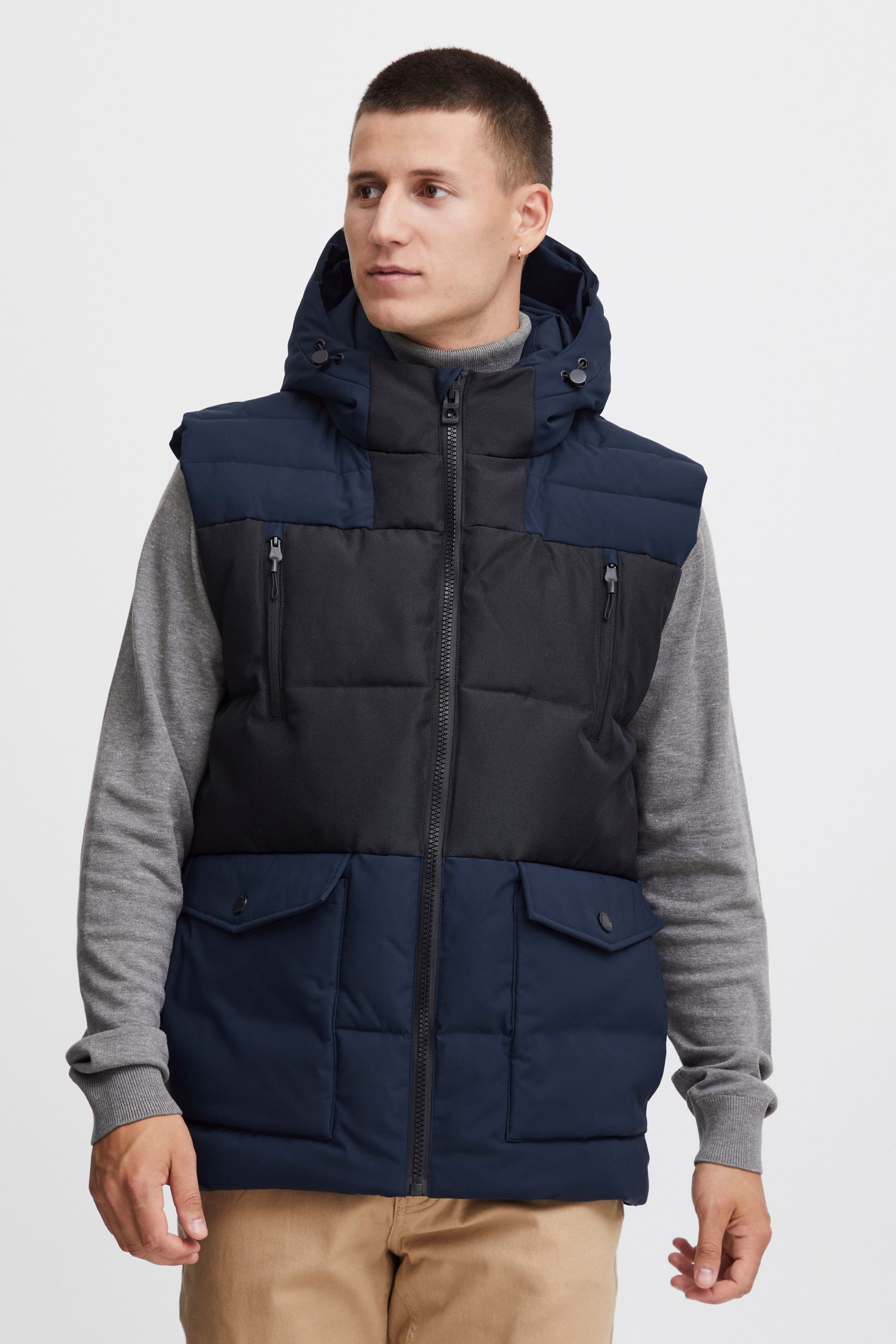 INDICODE IDFlikko Quilted Vest Men Navy Size S 2