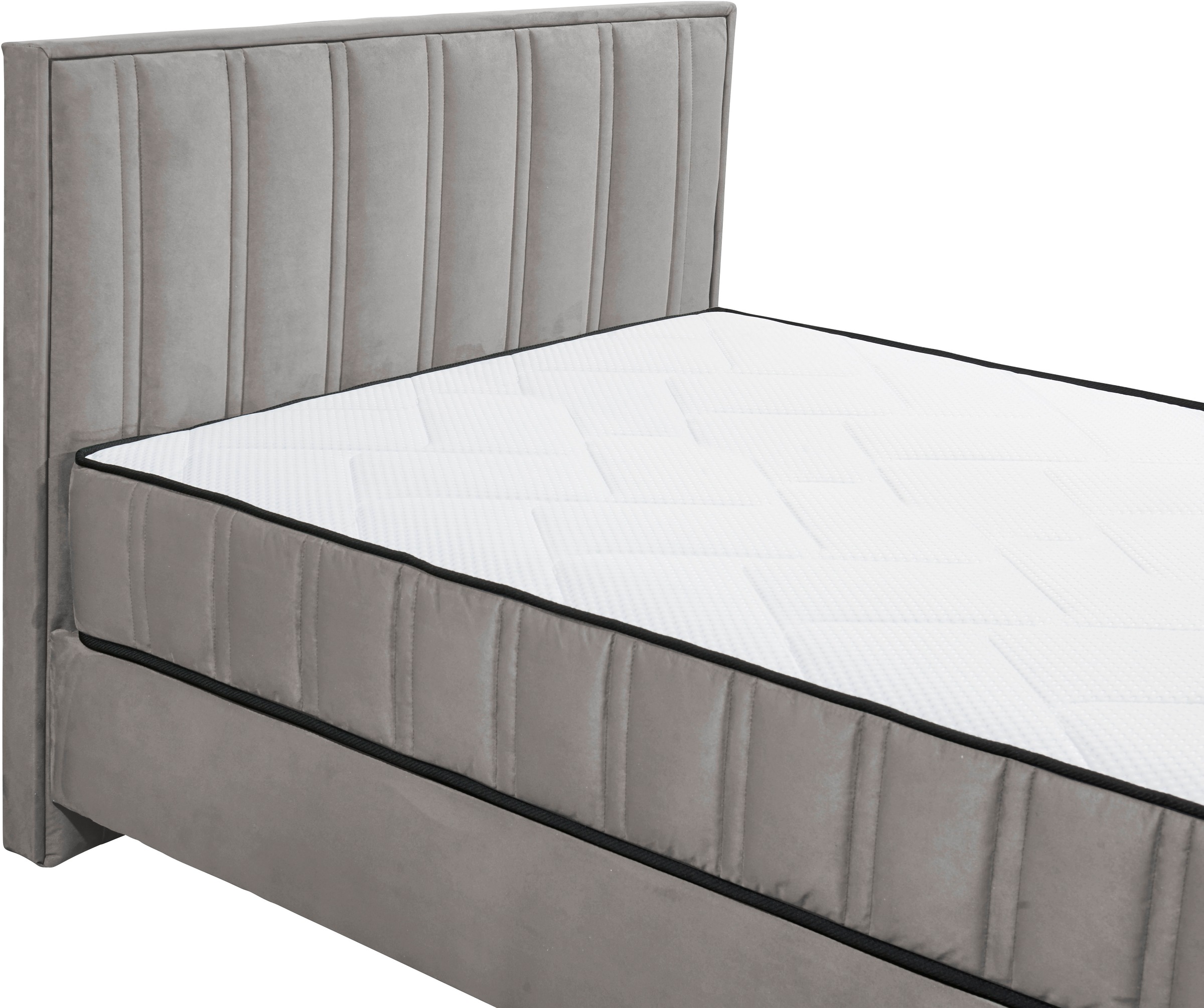 ED EXCITING DESIGN Boxbett »Monroe inkl. Bettkasten, erhältlich in den Breiten 120cm & 140cm«, Duo-Matratze - feste Seite mit Kokosmatte