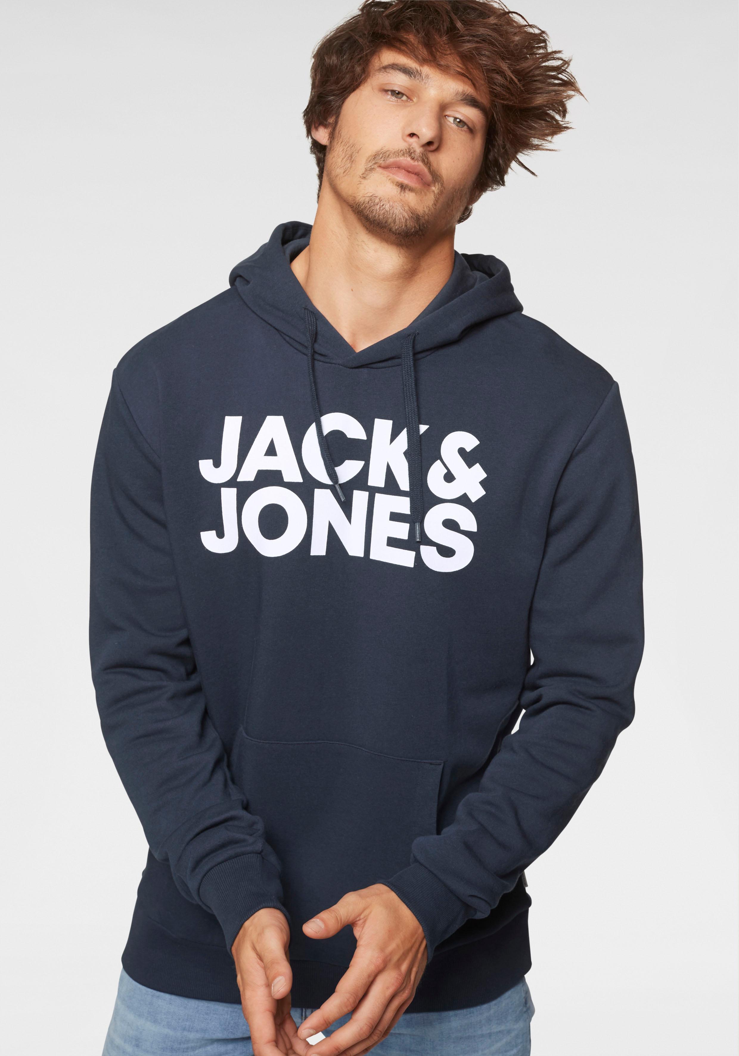 Jack & Jones Kapuzensweatshirt "JJECORP LOGO SWEAT HOOD NOOS", Baumwollmischung, regular fit