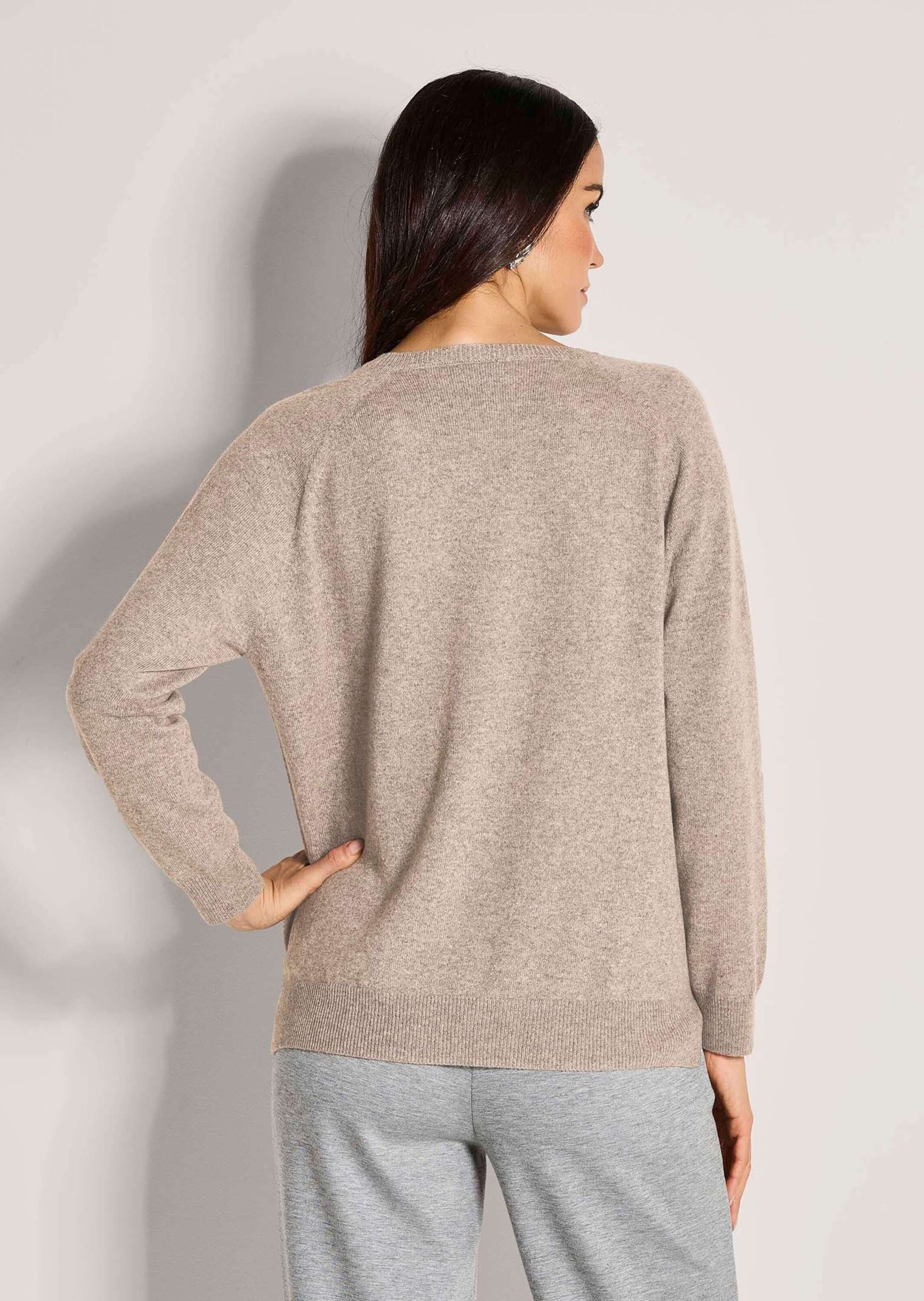 MADELEINE Longpullover »Kaschmirpullover Casual Strickpullover mit V-Ausschnitt«