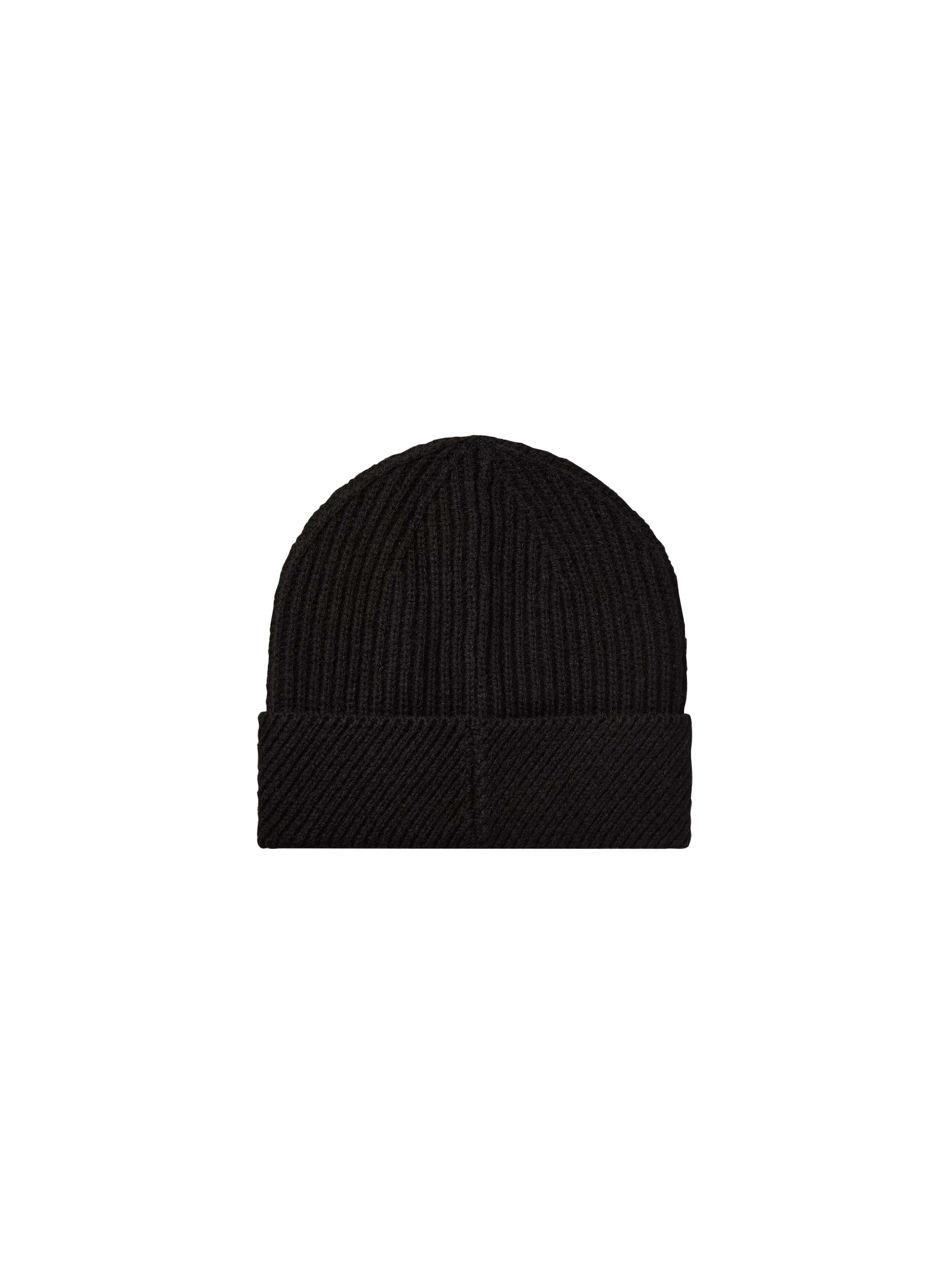 Calvin Klein Beanie "CK METAL WOOL SLANTED RIB BEANIE" Regular fit mit Markenlabel