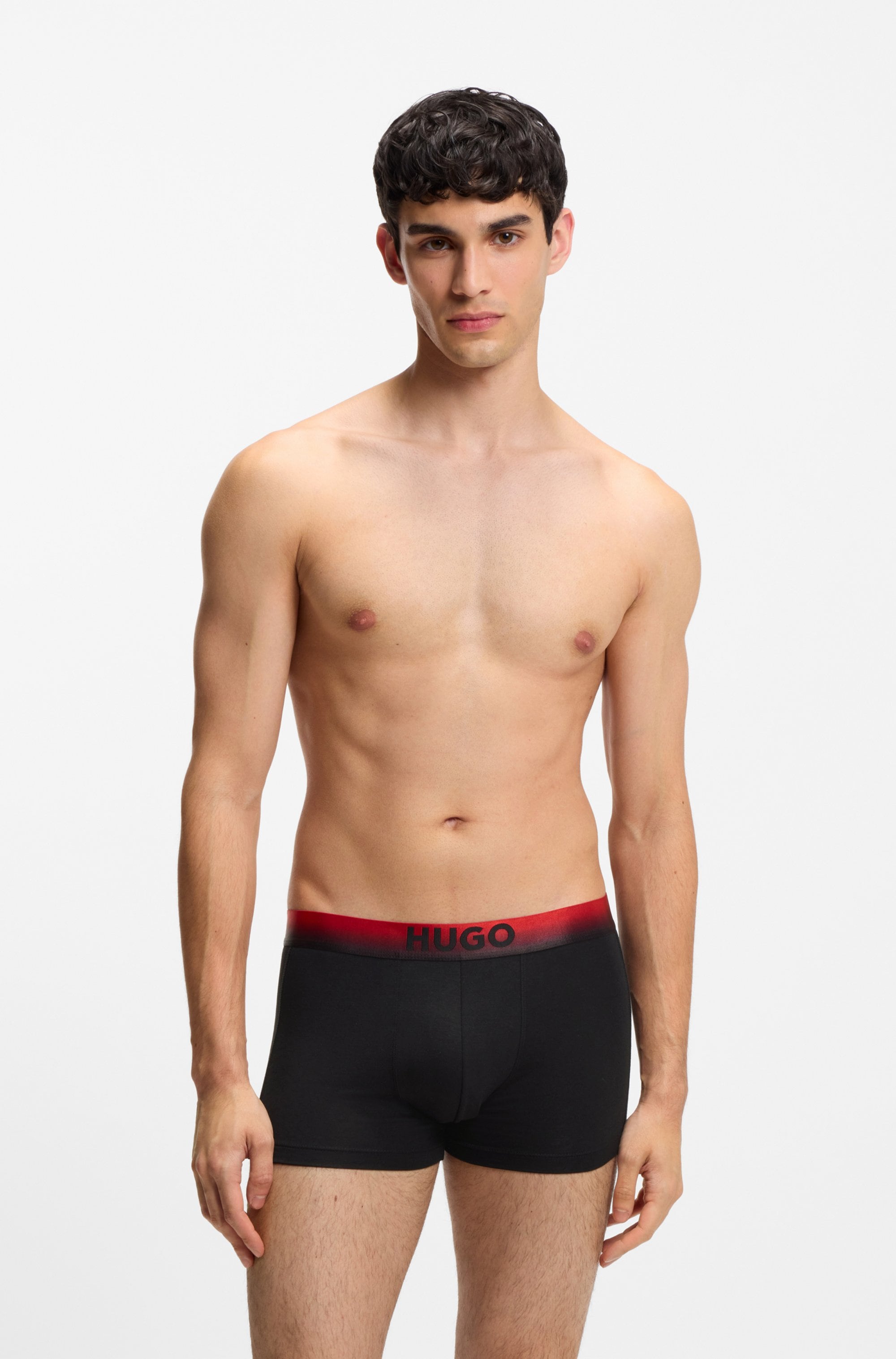 HUGO Underwear Trunk 3 Stk. elastischer Bund mit Sprühfärbemuster und Logo