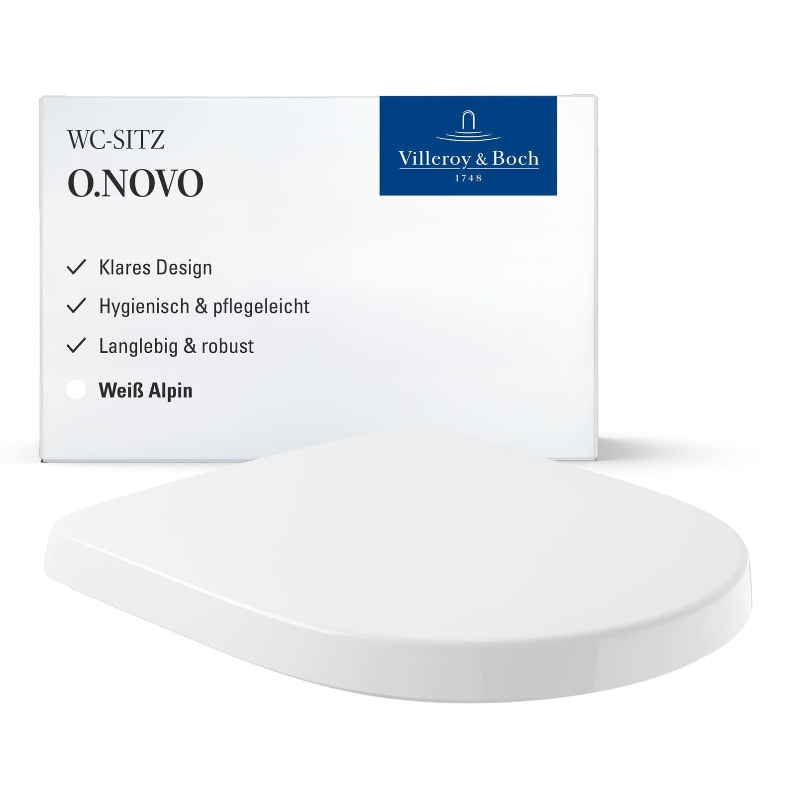 Villeroy & Boch WC-Sitz "WC-Sitz O.novo 423 x 368 x 51 mm weiß" 1 Stk. tlg. günstig online kaufen