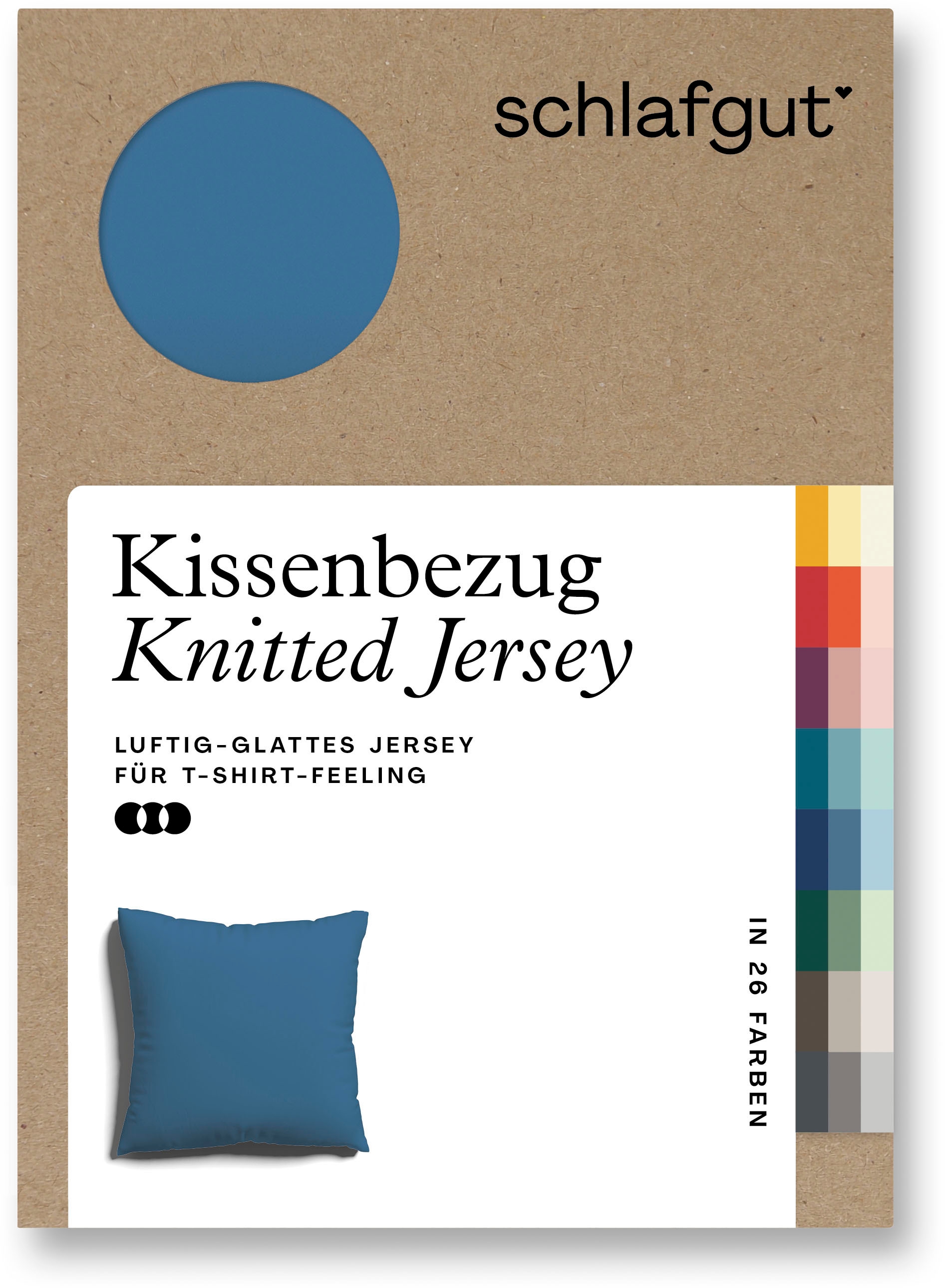 Schlafgut Kissenbezug »Premium Kissenbezug Knitted Jersey (1 St)« Ton-in-Ton Reißverschluss, Bio-Baumwolle mit Elasthan, Uni, OEKO Tex