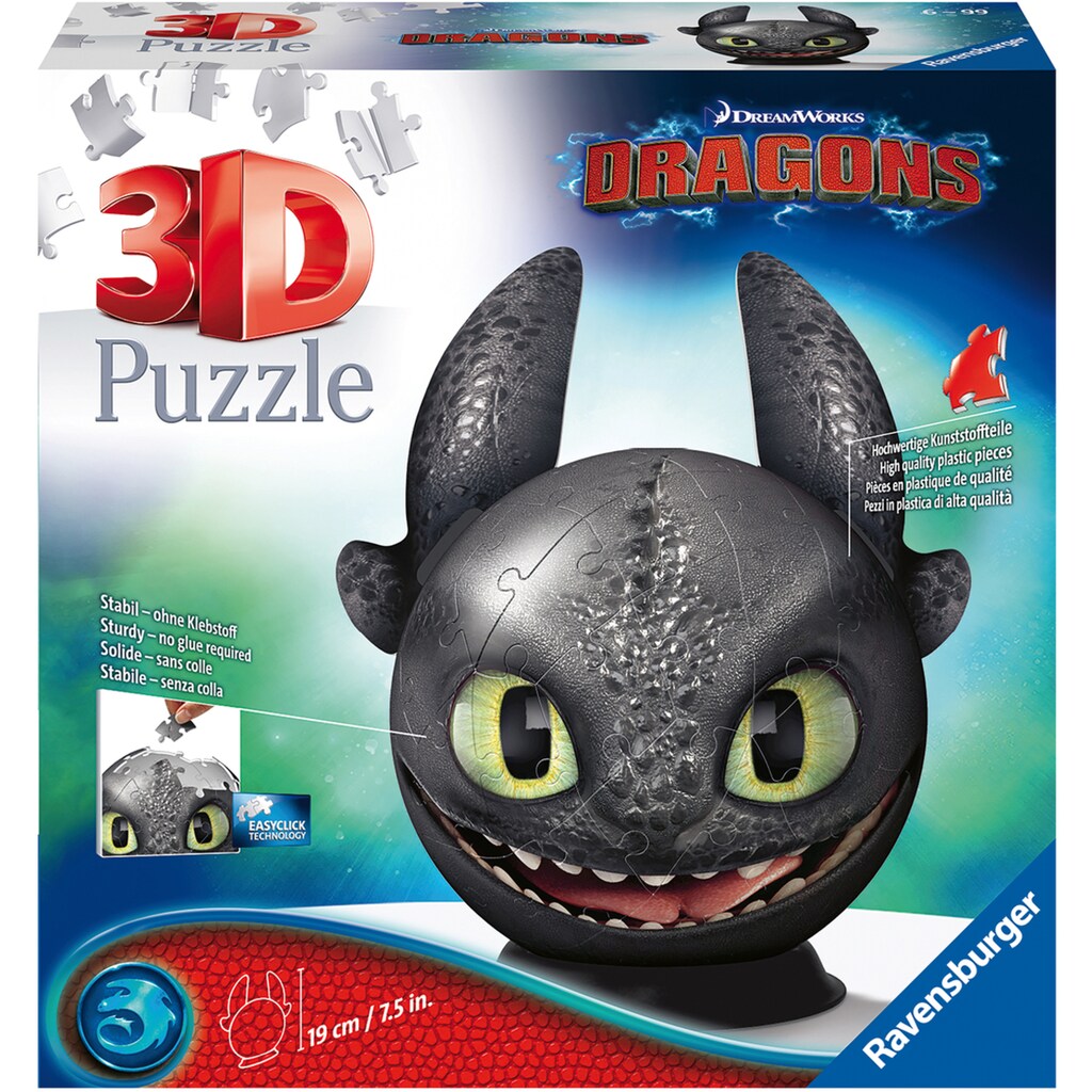 Ravensburger Puzzleball »Dragons 3 - Ohnezahn mit Ohren«