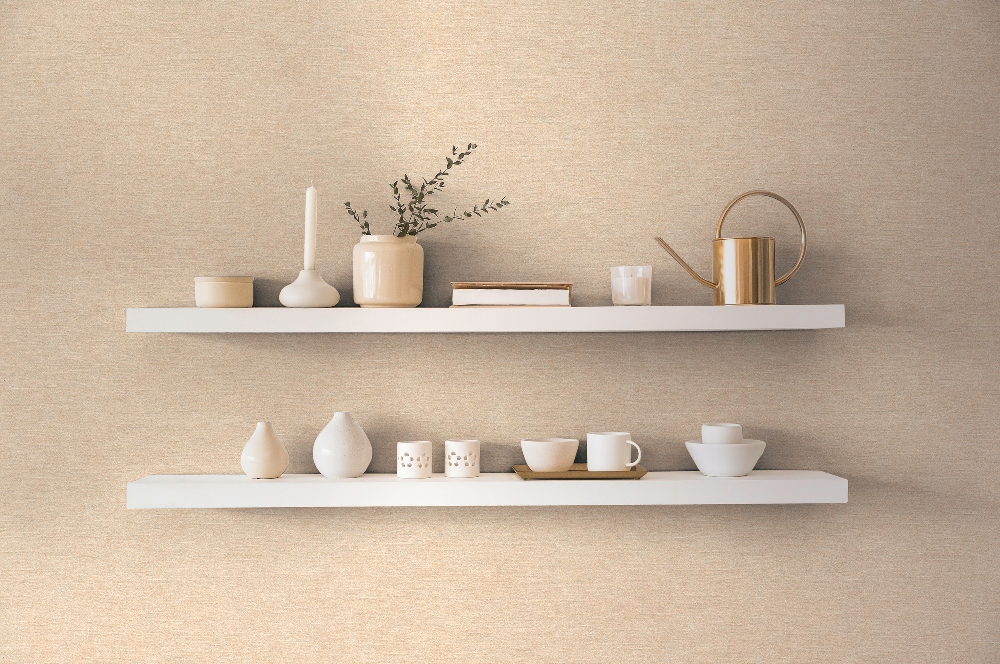 living walls Vliestapete »Smart Surfaces einfarbige Tapete Unitapete Struktur-Optik Landhaus«, matt, Vliestapete Textil-Optik für Schlafzimmer Küche Wohnzimmer Uni Design