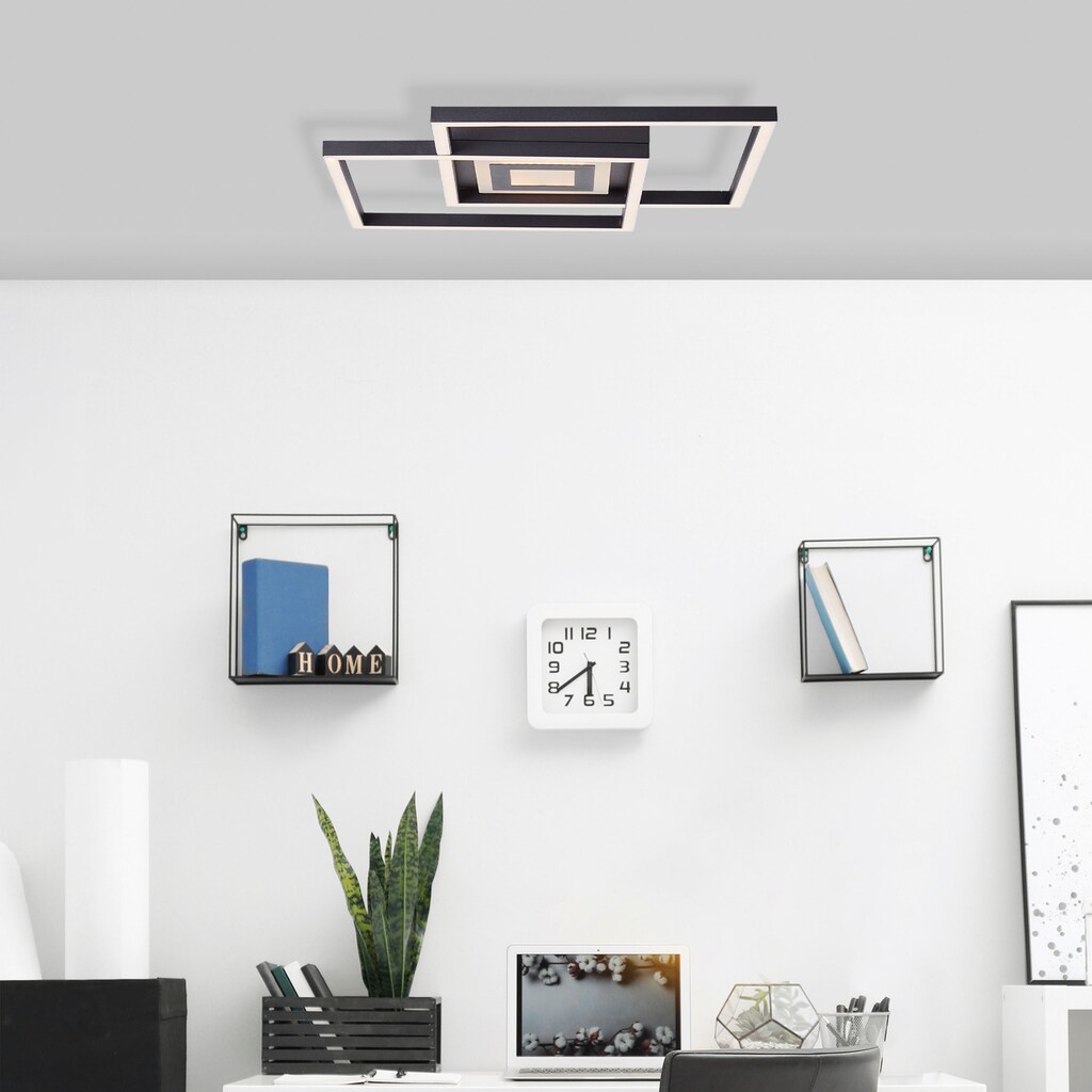 Brilliant LED Deckenleuchte »Metis«, 1 flammig-flammig, 40 x 30 cm, 3-Stufen dimmbar, 3600 lm, warmweiß, Metall, schwarz