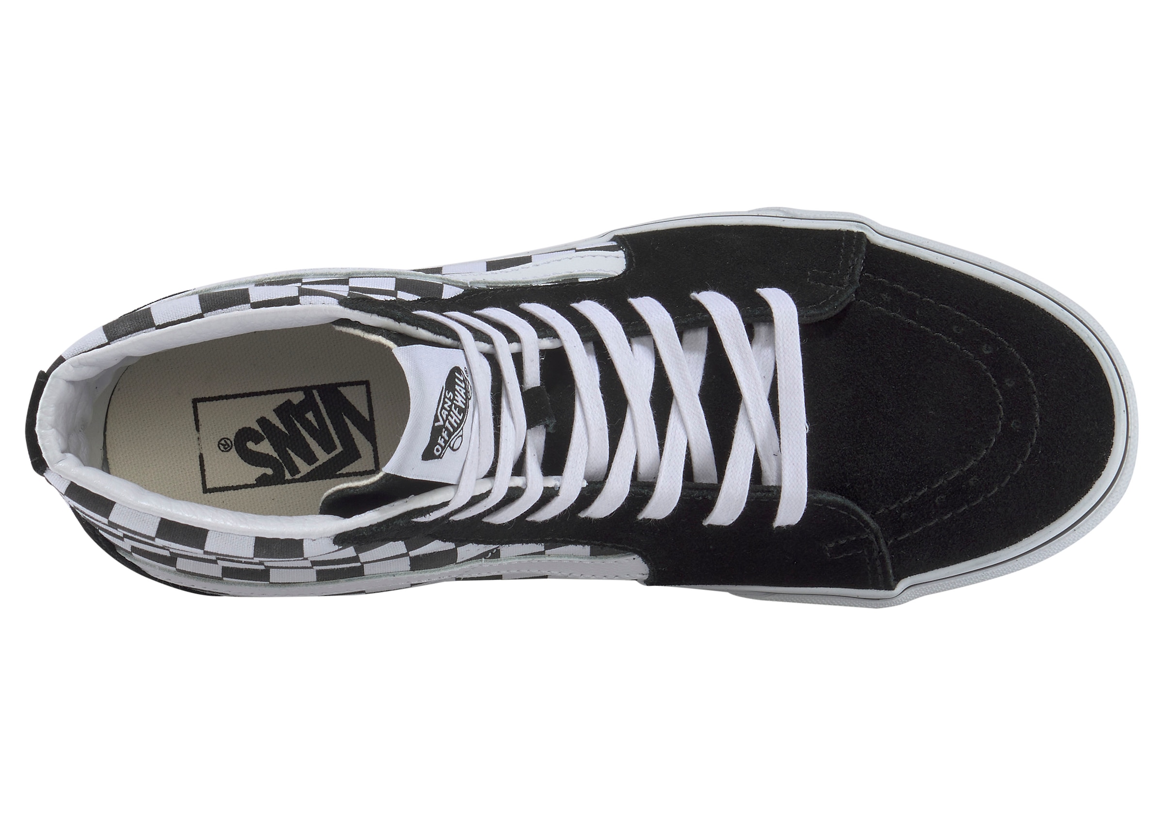 vans sk8 hi black checkerboard