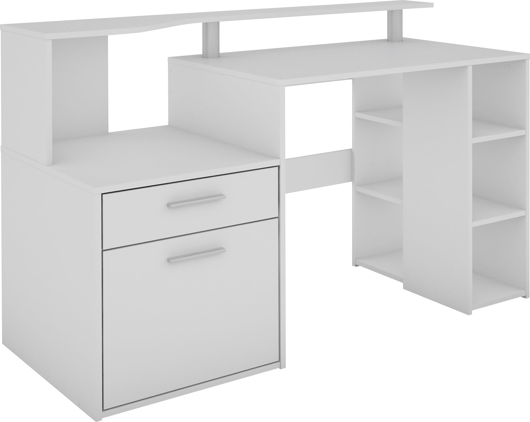 OTTO home Schreibtisch "Luton" Breite 140 cm, Regal-Schreibtisch mit viel Stauraum