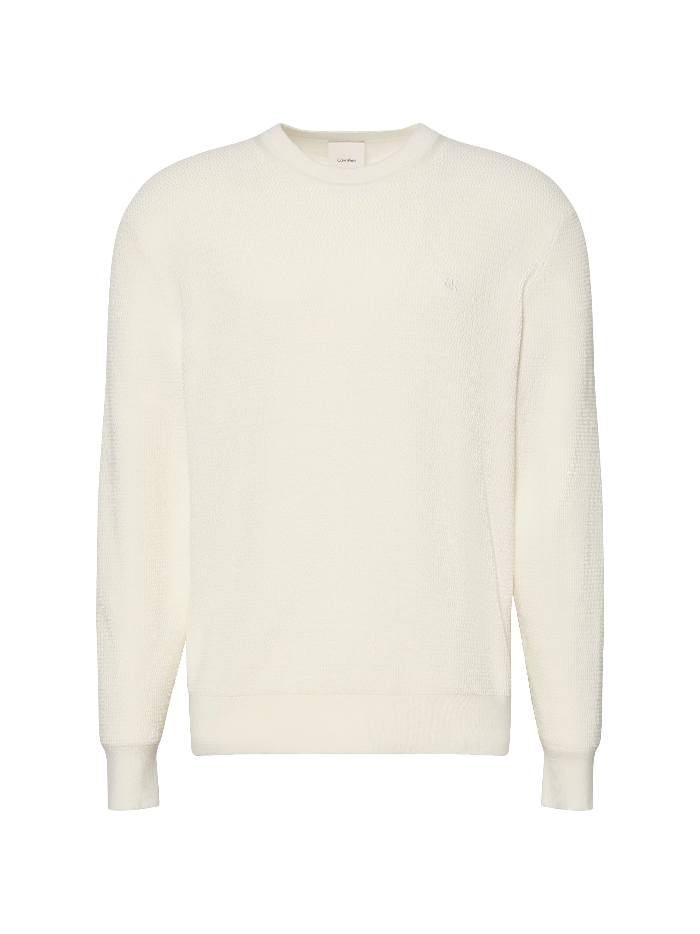 Calvin Klein Strickpullover »LS TXTR CTTN CRWNK S« Mit Rundhalsausschnitt