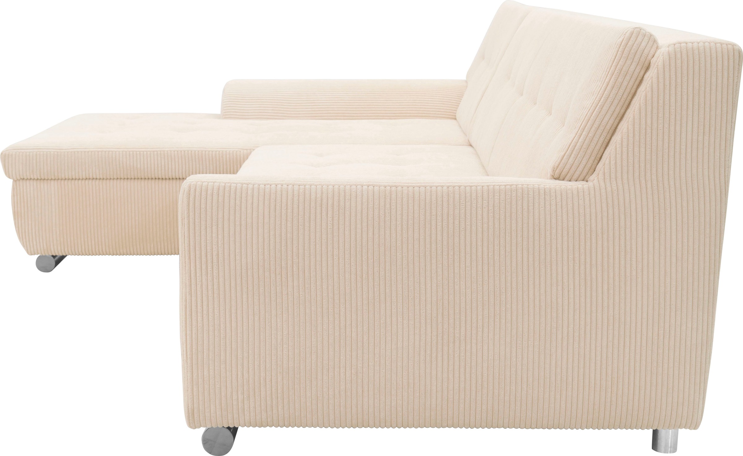 DOMO collection Ecksofa Treviso, wahlweise mit Bettfunktion, incl. Zierkissen