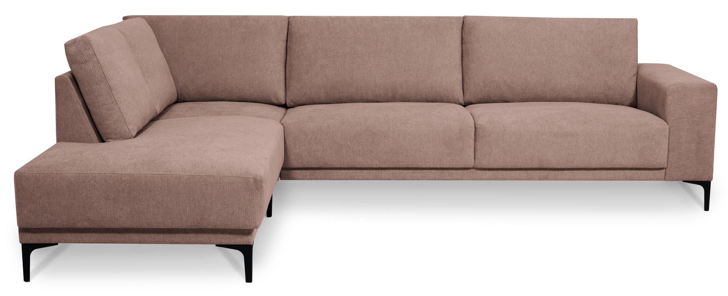 Places of Style Ecksofa »Xander, L-Form,«, Breite 289 cm, Webstoff, Soft-Touch Chenille, schwarze Metallfüße