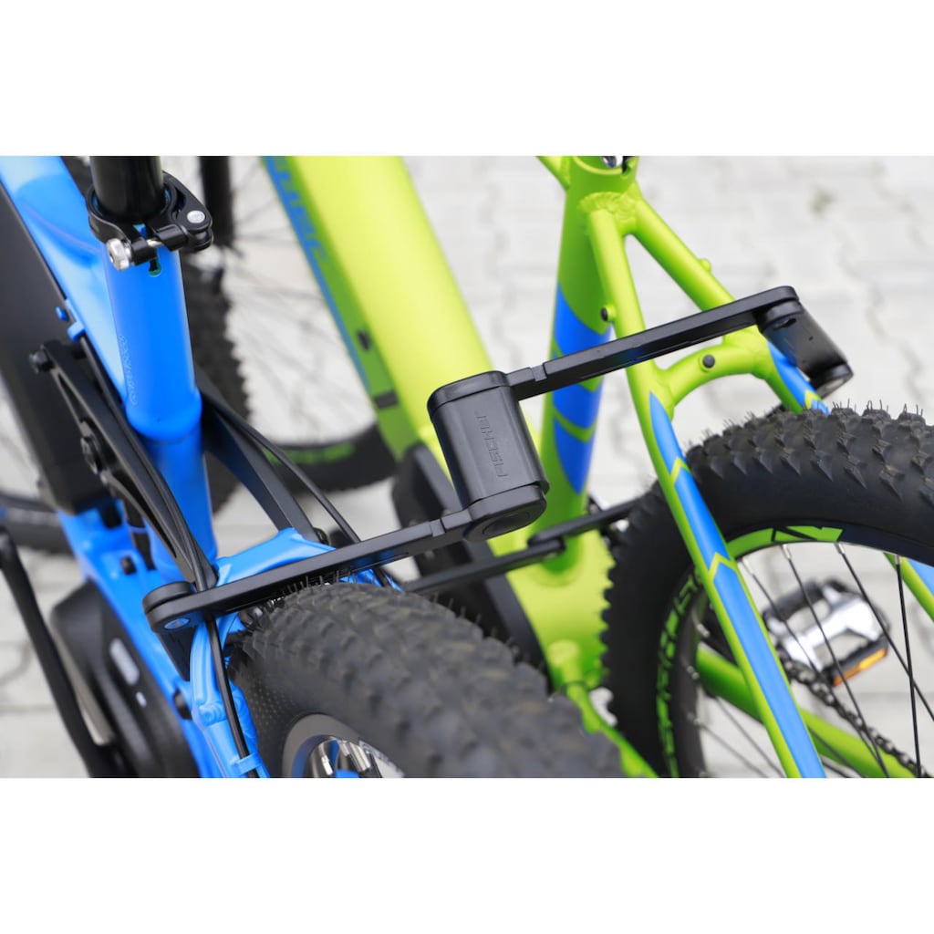 FISCHER Fahrrad Faltschloss »Faltschloss 110cm XL mit Halter«, (3 tlg.)