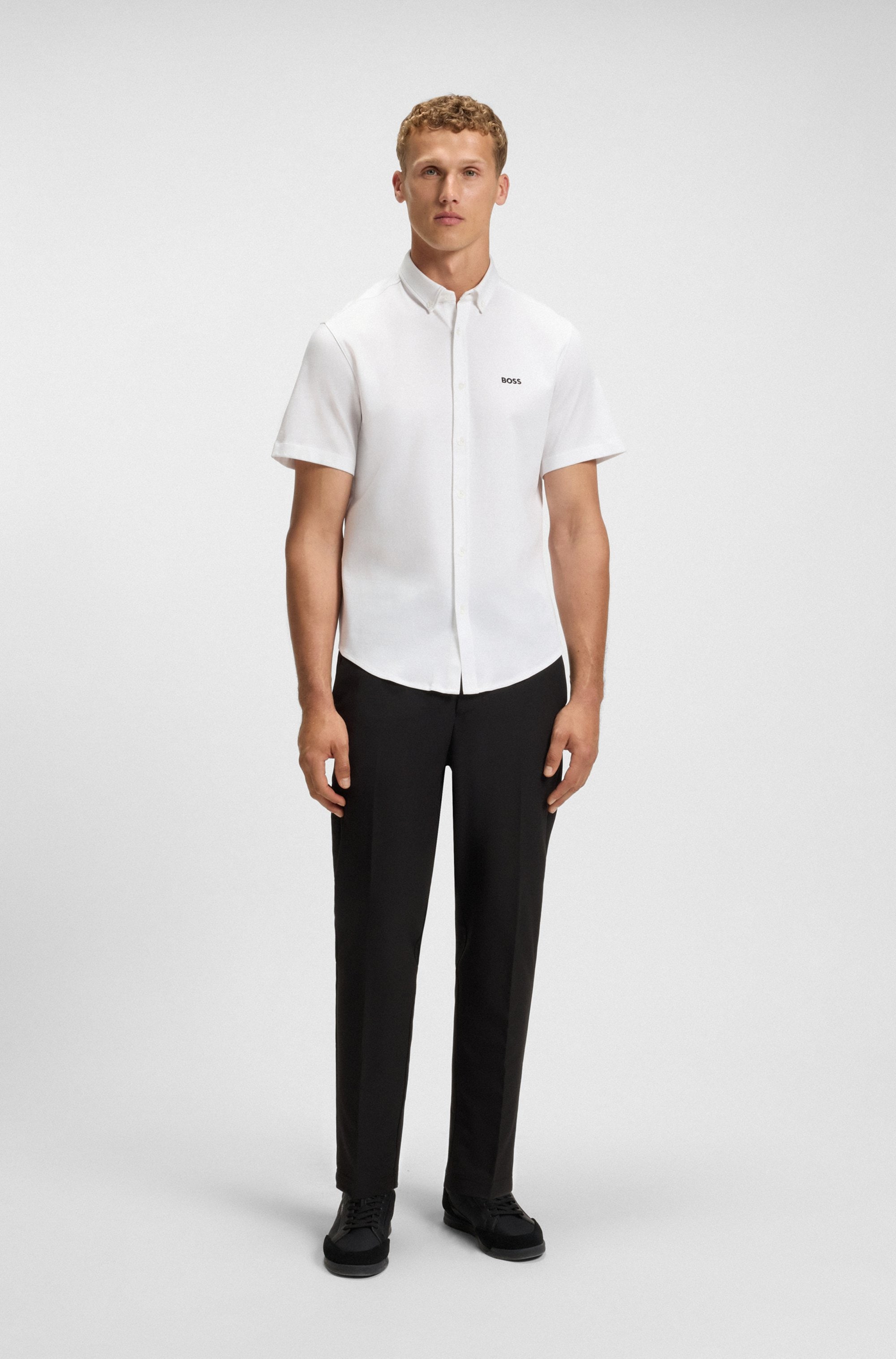 BOSS GREEN Kurzarmhemd »B Motion S«, softe Baumwolle, Vier-Wege-Stretch, knitterfrei