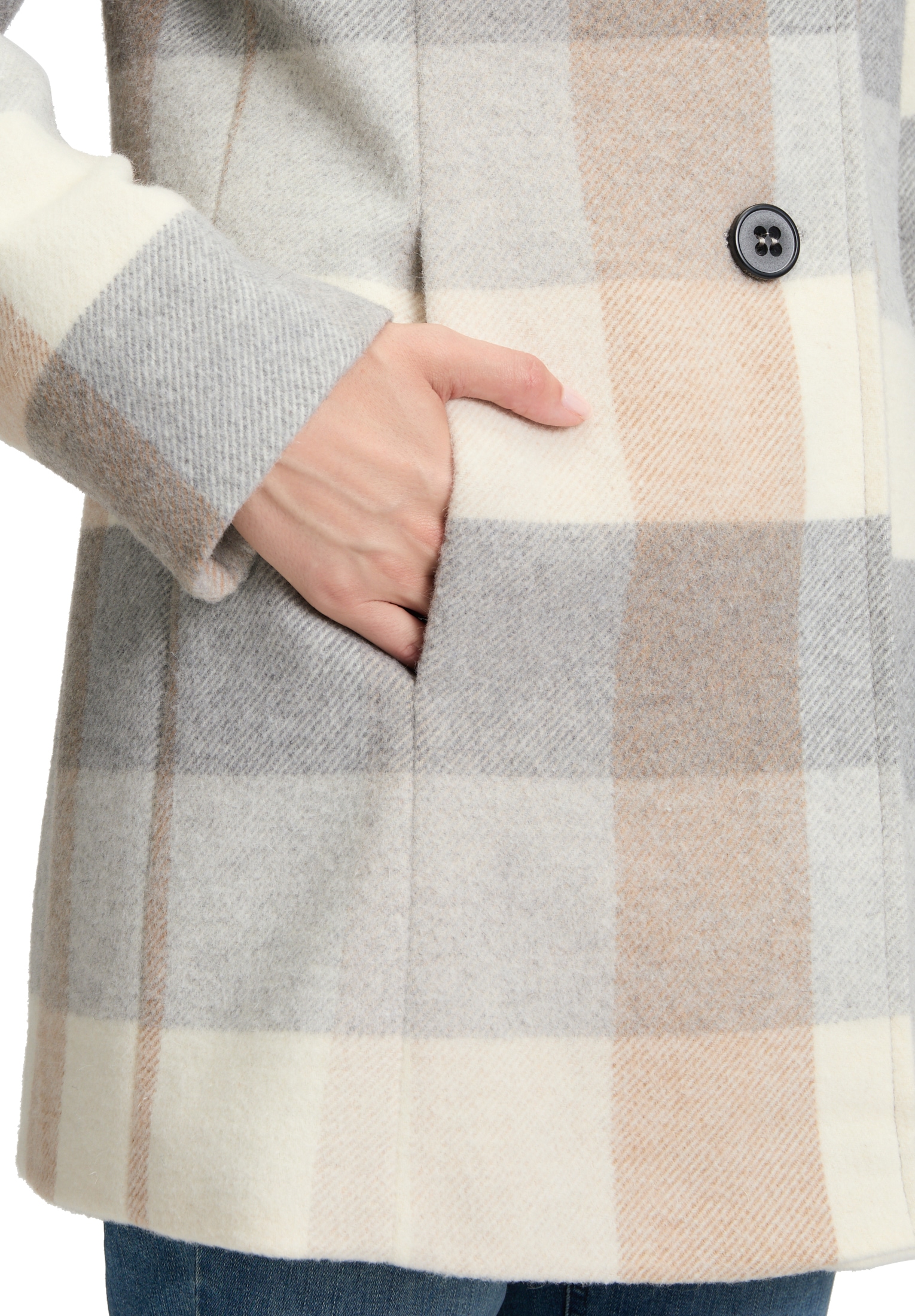 Amber & June Kurzjacke »Amber & June Damen Kurzmantel mit Kapuze«, mit Kapuze