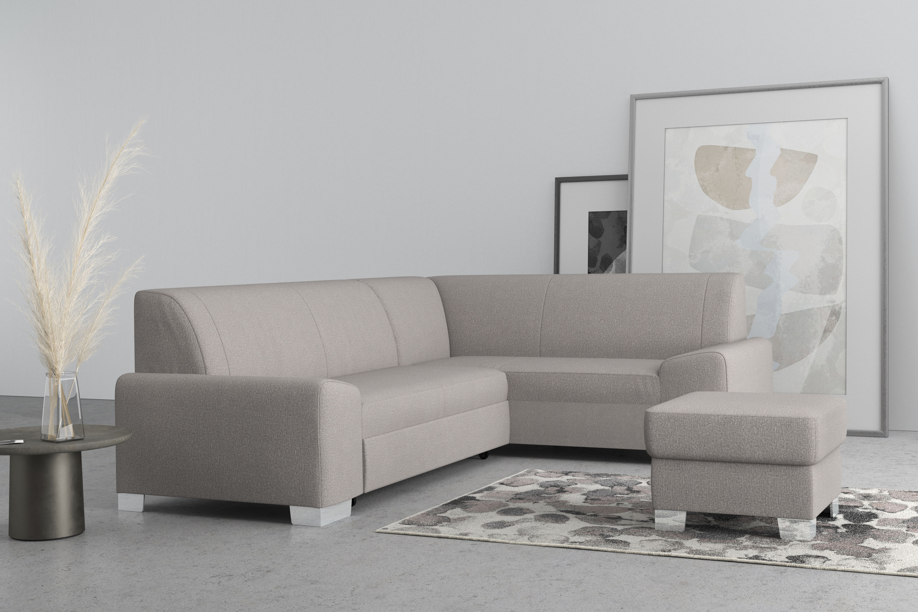 Thumbnail - DOMO collection Ecksofa "Anzio in kubischer Formensprache, flache Armlehnen, L-Form", Wahlweise mit Bettfunktion und Fed...