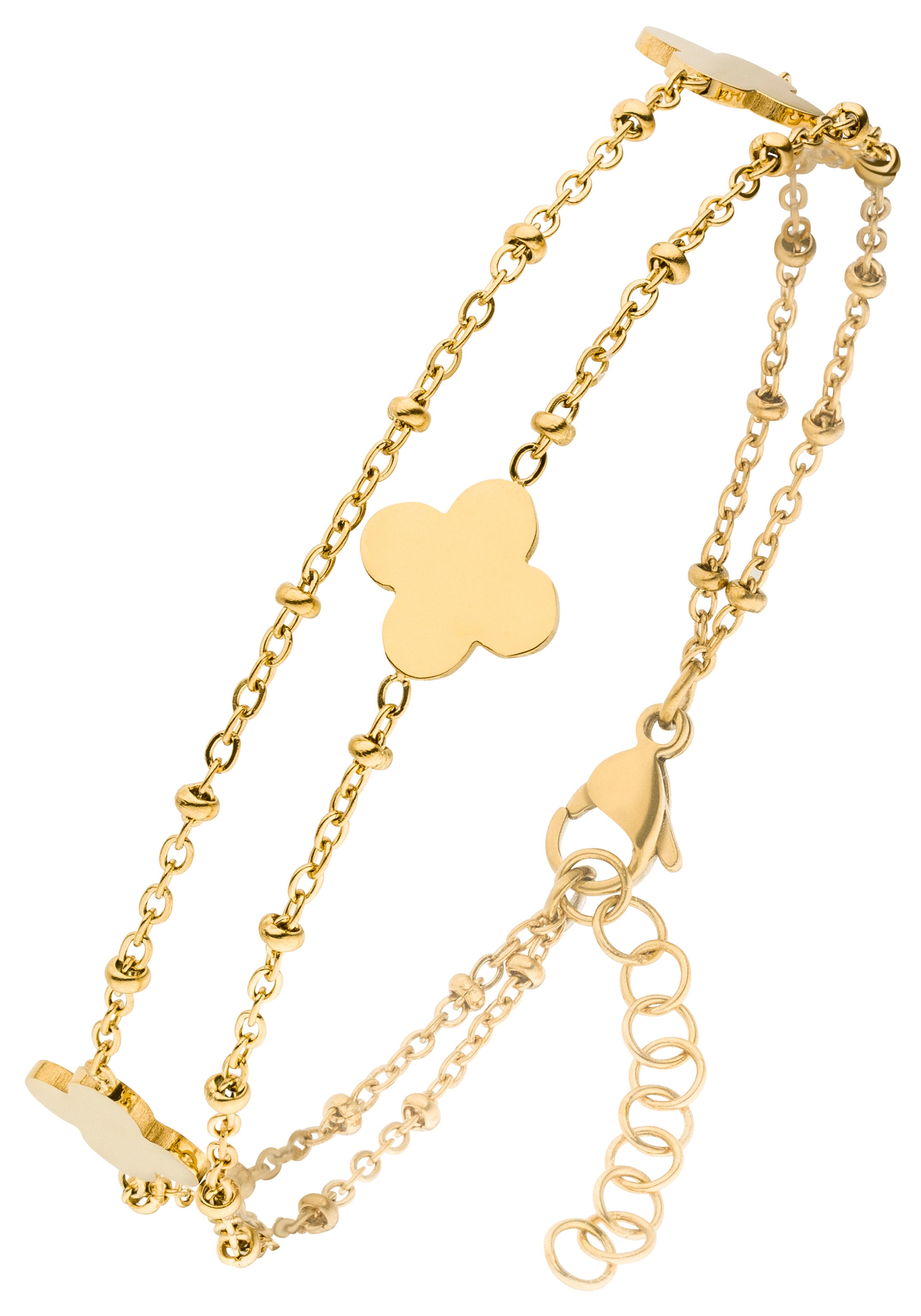 JOBO Armband »Blume«, aus Edelstahl goldfarben 21 cm