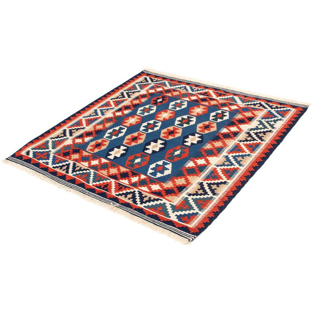 morgenland Wollteppich »Kelim - Oriental quadratisch - 103 x 100 cm - dunkelblau«, quadratisch