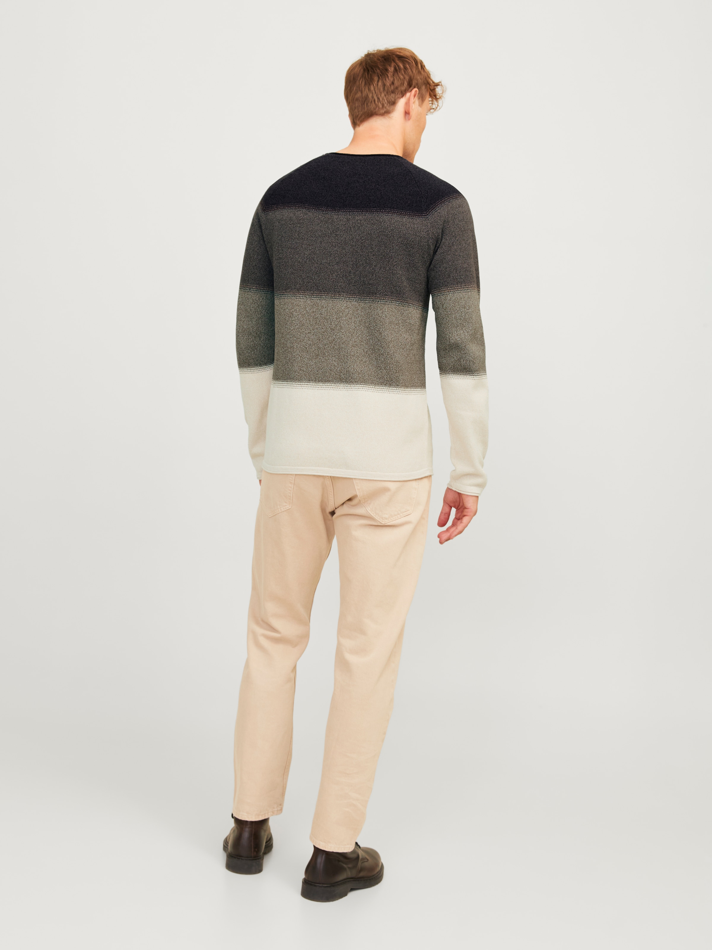 Jack & Jones Rundhalspullover »JJEHILL KNIT CREW NECK NOOS« mit Strukturstrick