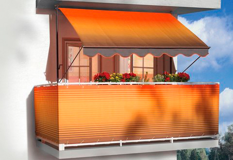 Balkonsichtschutz, Meterware, orange-braun, H: 90 cm