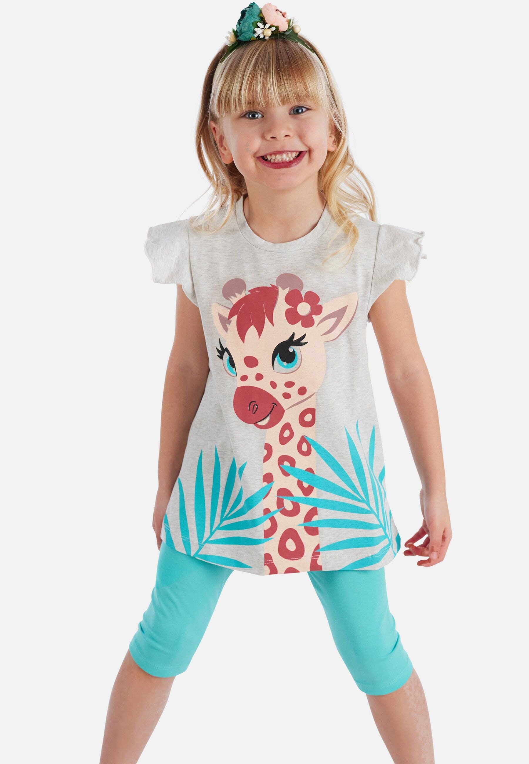 Denokids Hausanzug "Giraffe", (2 tlg.), mit Giraffen-Print