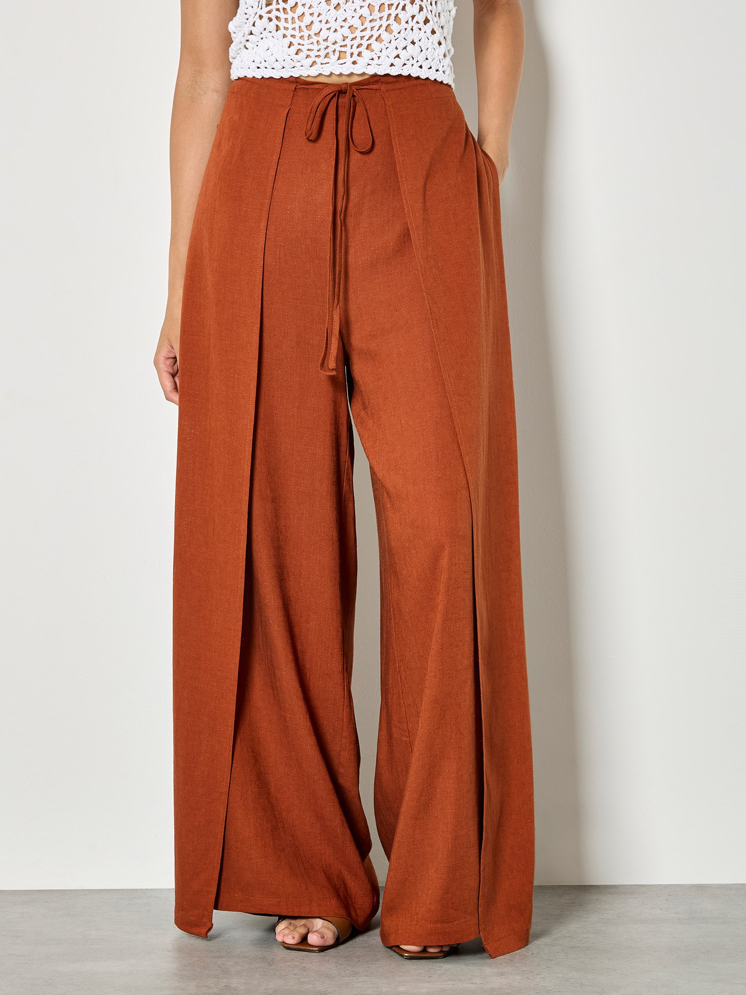 Apricot Leinenhose »Wickelhose aus Leinenmischung«  mit weitem Bein