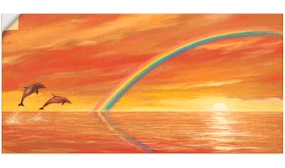 Wandbild »Regenbogen über dem Meer«, Wassertiere, (1 St.)