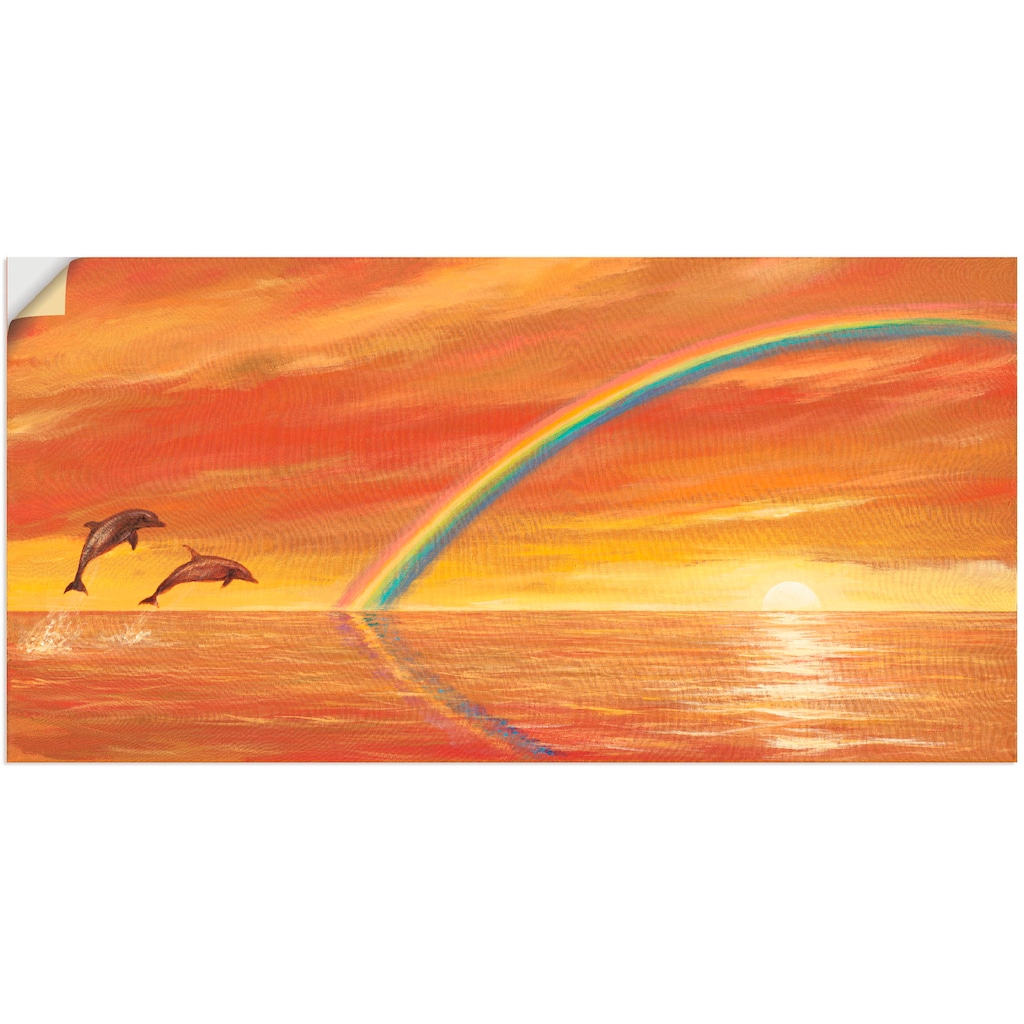 Artland Wandbild »Regenbogen über dem Meer«, Wassertiere, (1 St.)