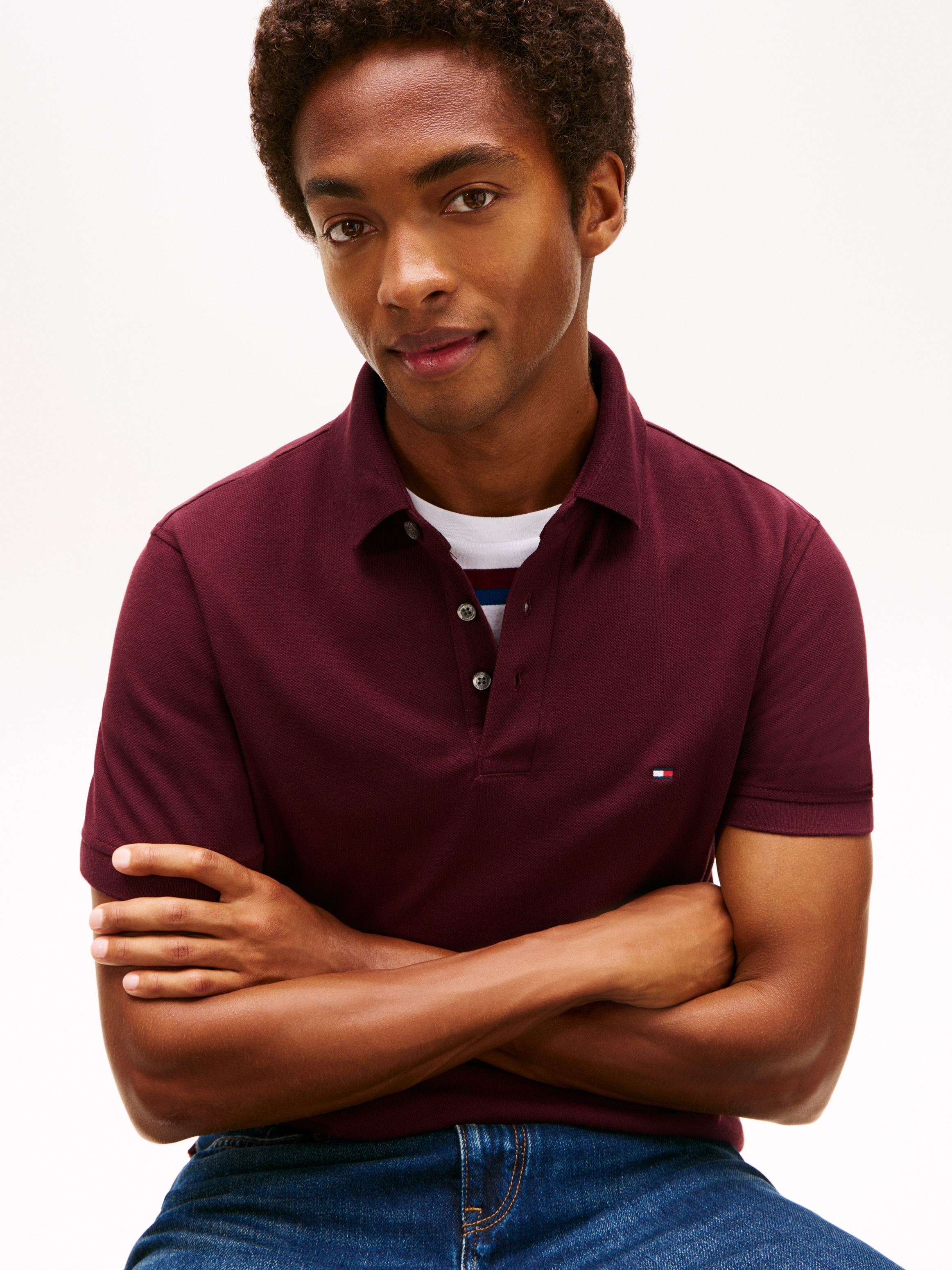 Tommy Hilfiger Poloshirt "1985 SLIM POLO", Markenstickerei, aus Baumwoll-Pi günstig online kaufen