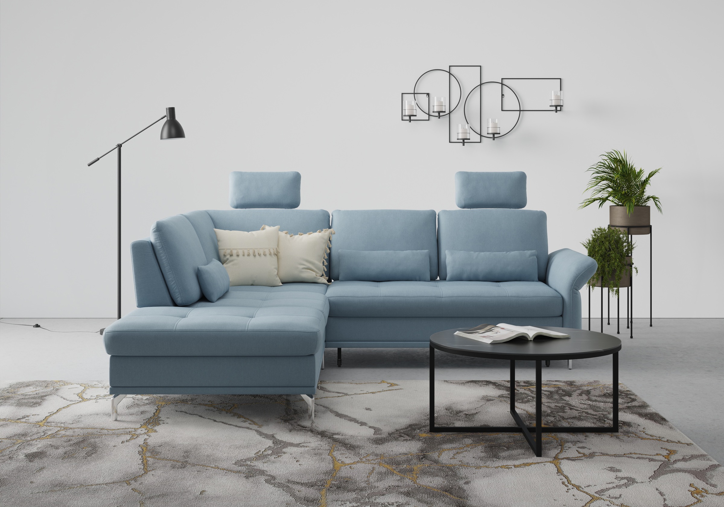 INOSIGN Ecksofa »Palm Beach L-Form«, Federkern, mit Sitztiefenverstellung, wahlweise mit Bettfunktion