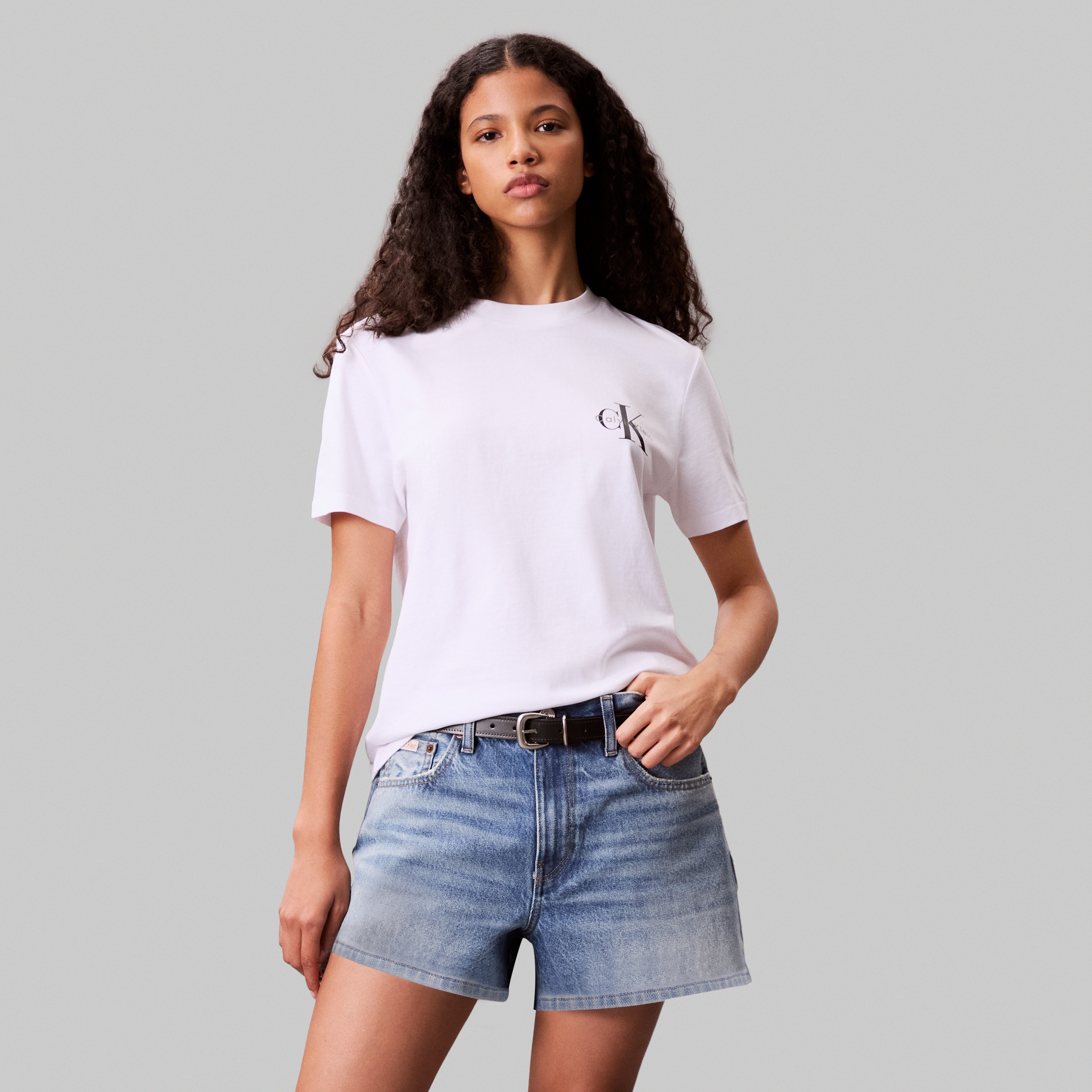 Calvin Klein Jeans T-Shirt "A- Logo CN 2 Pack Tee", 2 Stk. Mit Rundhalsauss günstig online kaufen