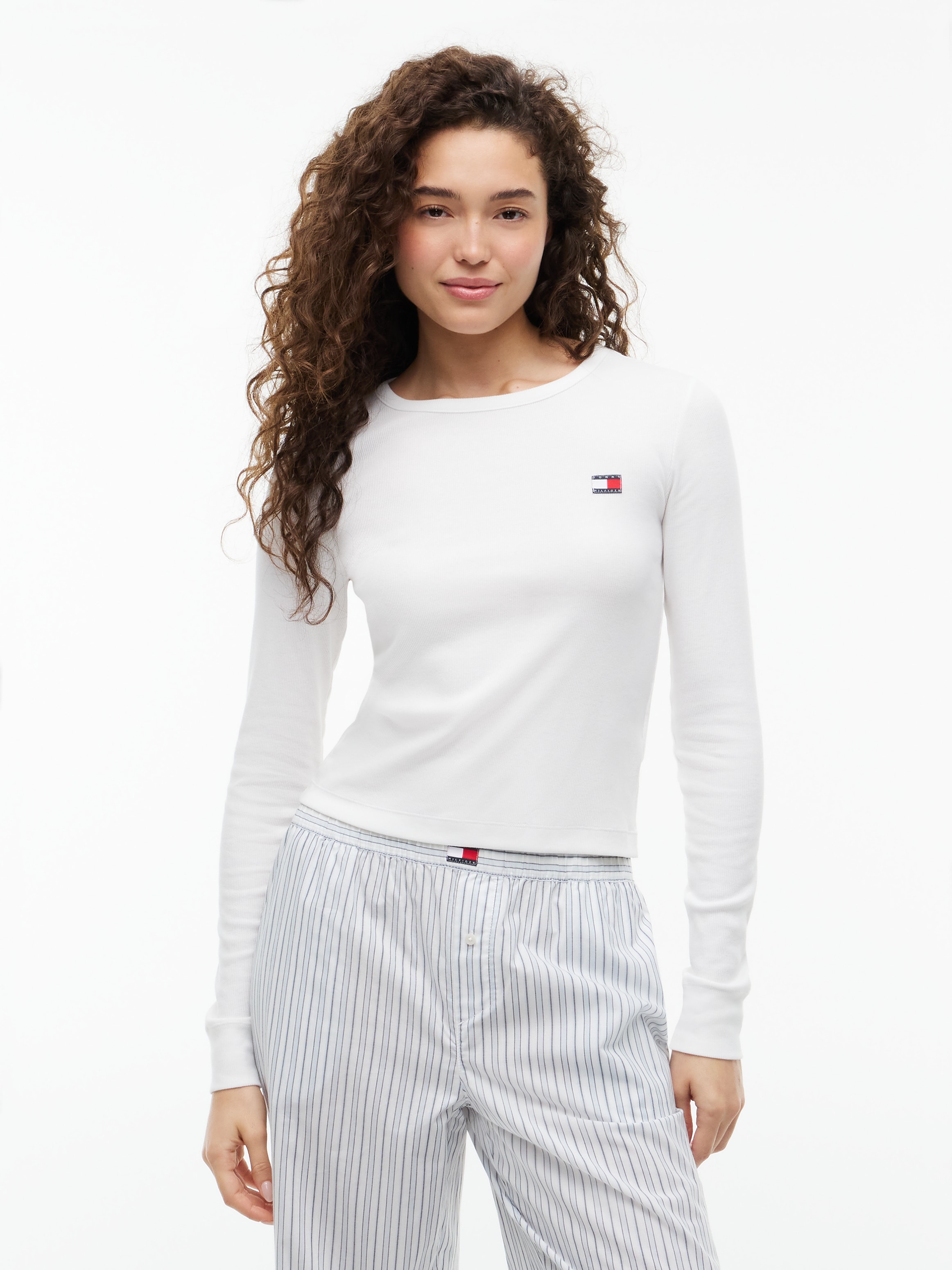 Tommy Hilfiger Underwear Langarmshirt "LS RIB T-SHIRT" in Rippstruktur, Rundhals