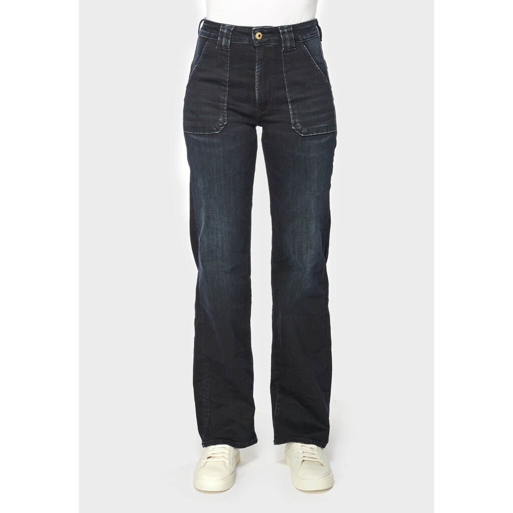 Damenmode Jeans Le Temps Des Cerises Bequeme Jeans, mit aufgesetzten Fronttaschen dunkelblau Damenmode Jeans Le Temps Des Cerises Bequeme Jeans, mit aufgesetzten Fronttaschen dunkelblau