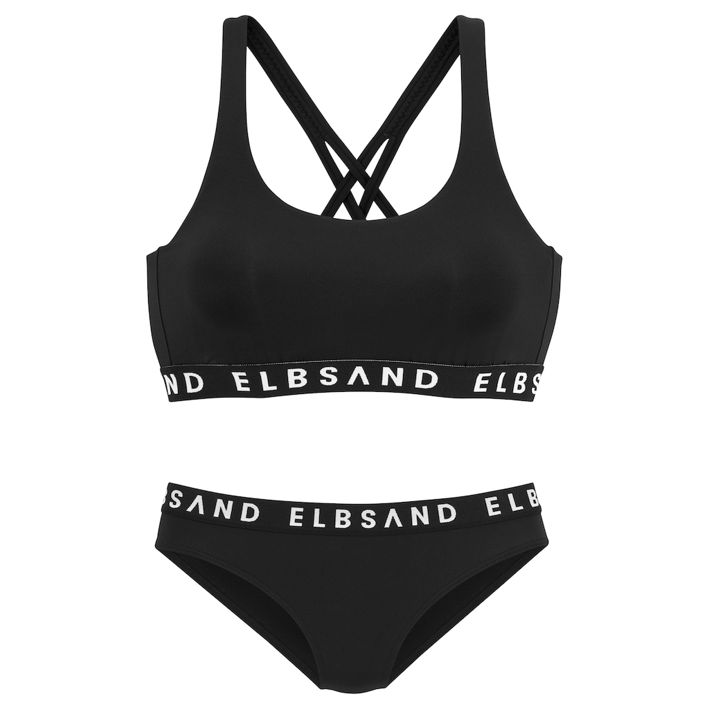 Elbsand Bustier-Bikini, mit kontrastfarbenen Schriftzügen