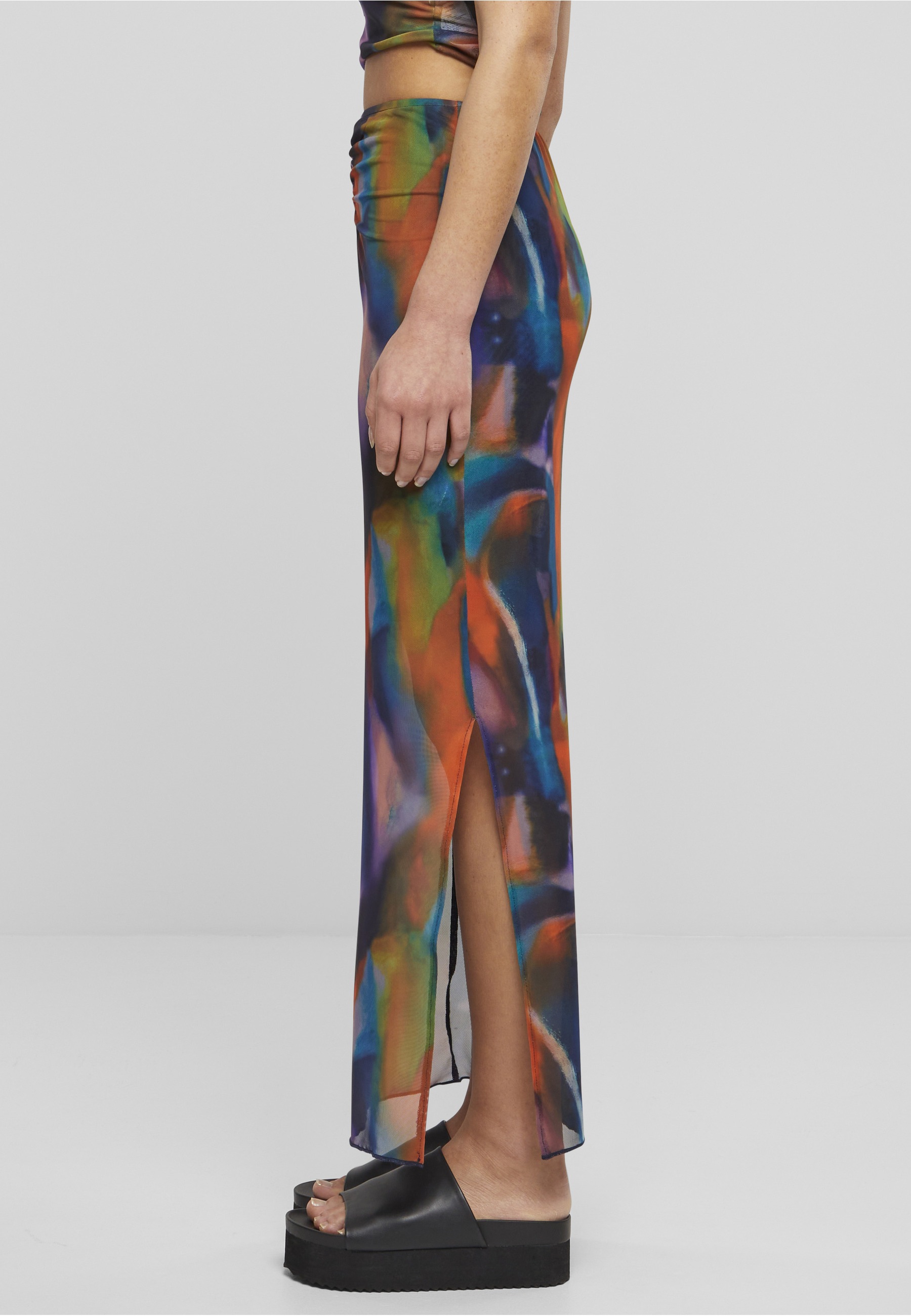 URBAN CLASSICS Sommerrock »Urban Classics Damen Ladies AOP Mesh Tube Skirt« 1 Stk.