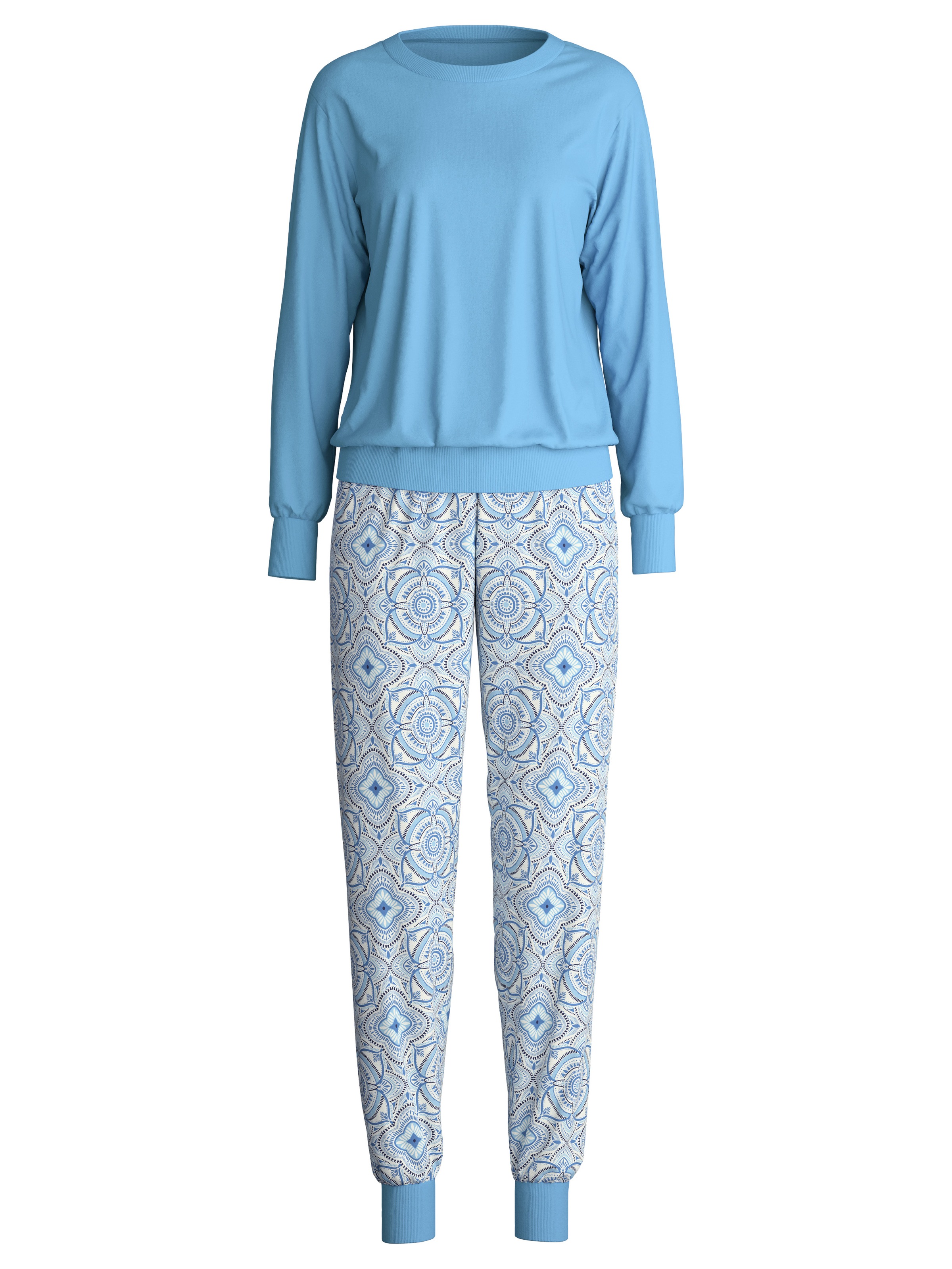 CALIDA Schlafanzug »Cotton Stripes«, (2 tlg.), mit weichen Rippbündchen an den Abschlüssen