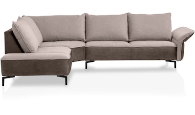 TRENDMANUFAKTUR Ecksofa »Glamour«, mit Kaltschaumpolsterung, höhenverstellbarer...