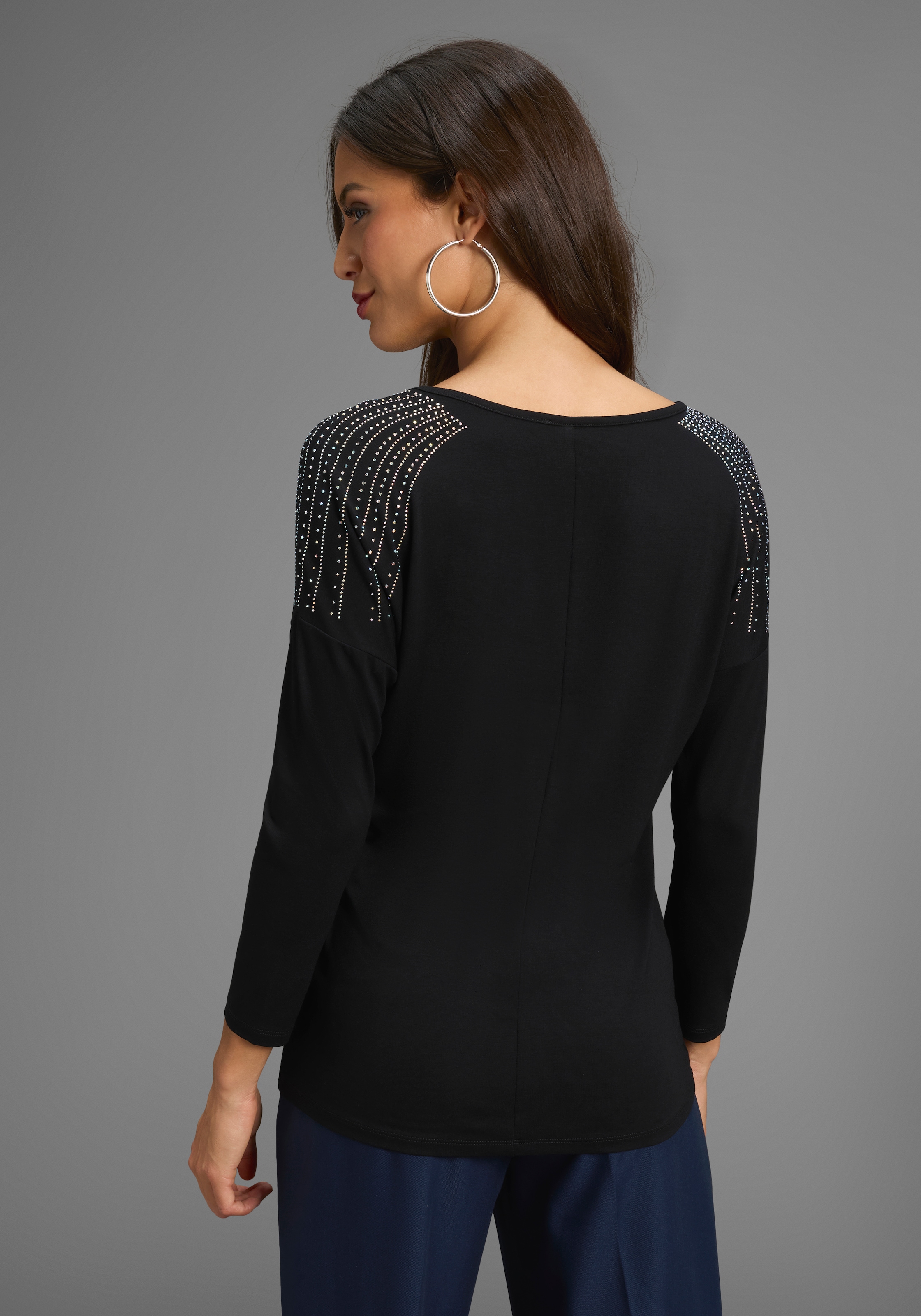 Laura Scott 3/4-Arm-Shirt, mit Glitzersteinchen-Detail - NEUE KOLLEKTION