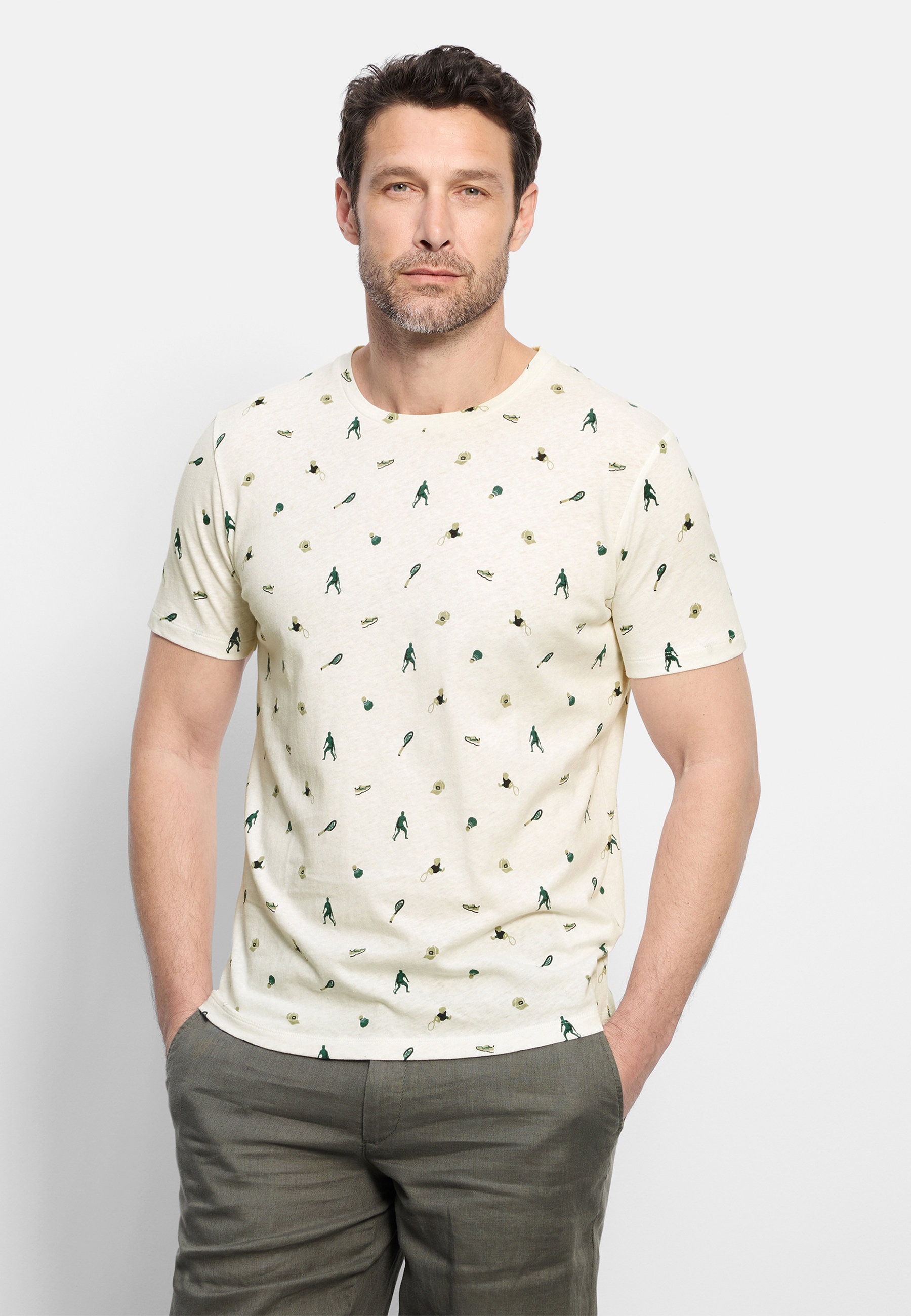 OLYMP T-Shirt "OLYMP Casual Wirk, T-Shirt"