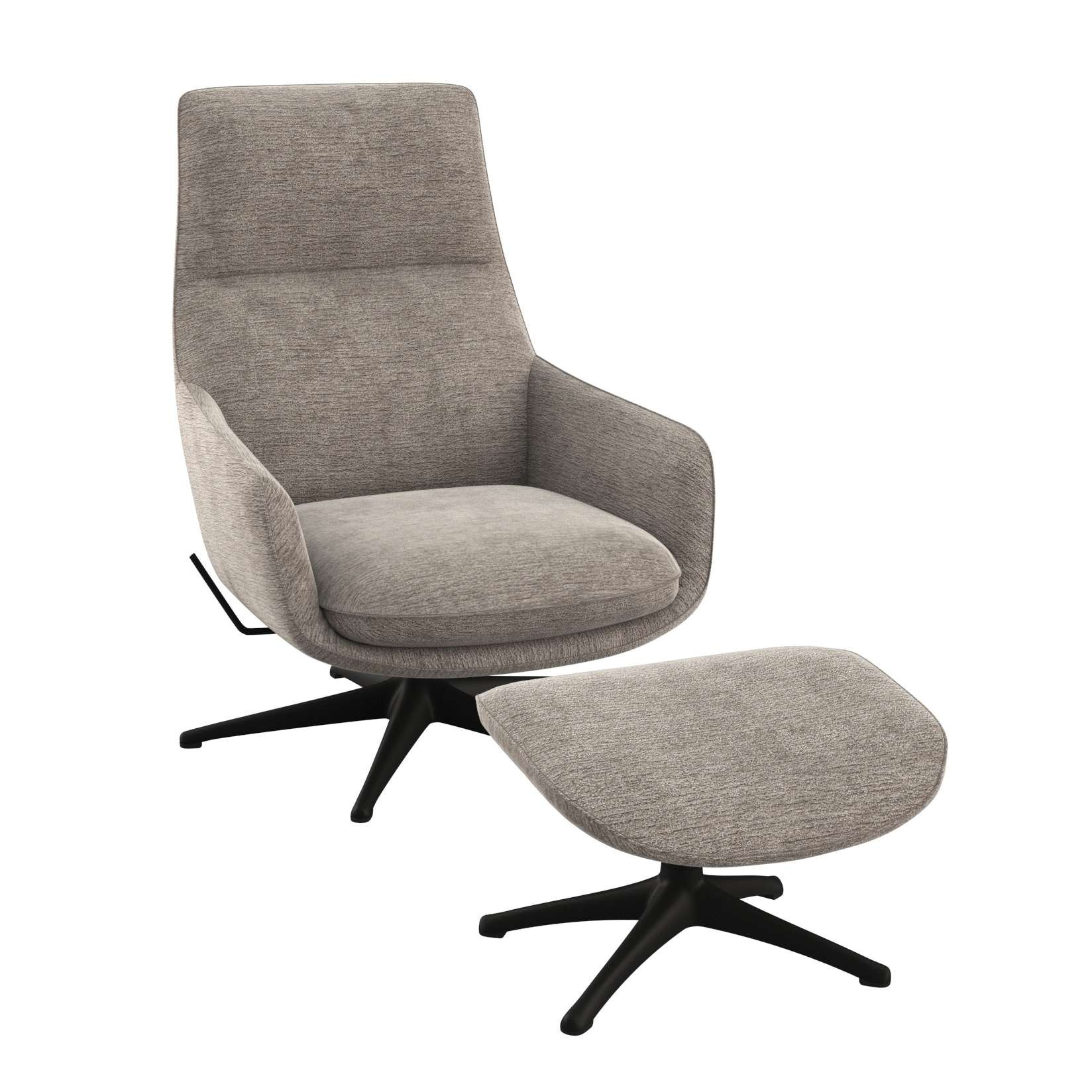 FLEXLUX Drehsessel »Marinella, Relaxsessel, TV-Loungesessel, Polstersessel,«, Liegefunktion, drehbar, Fuß schwarz